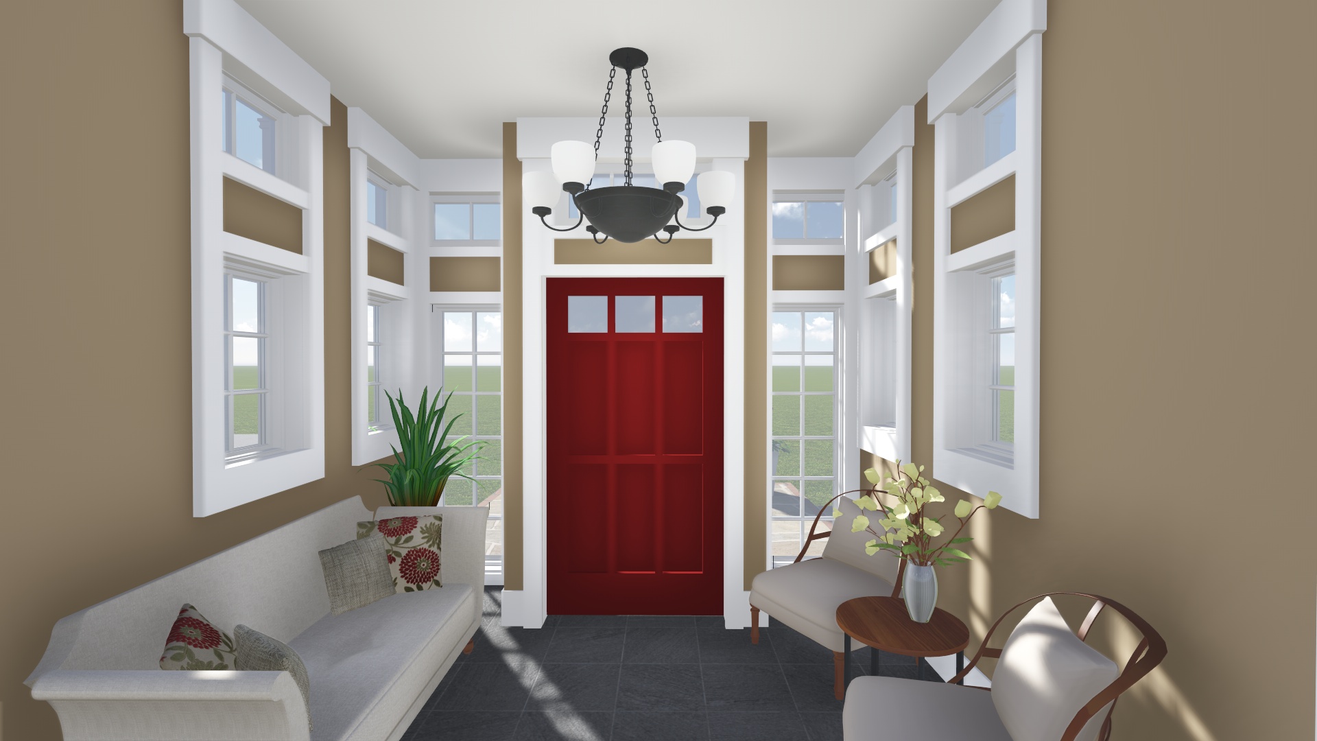 PROCESS: Interior view of entry addition