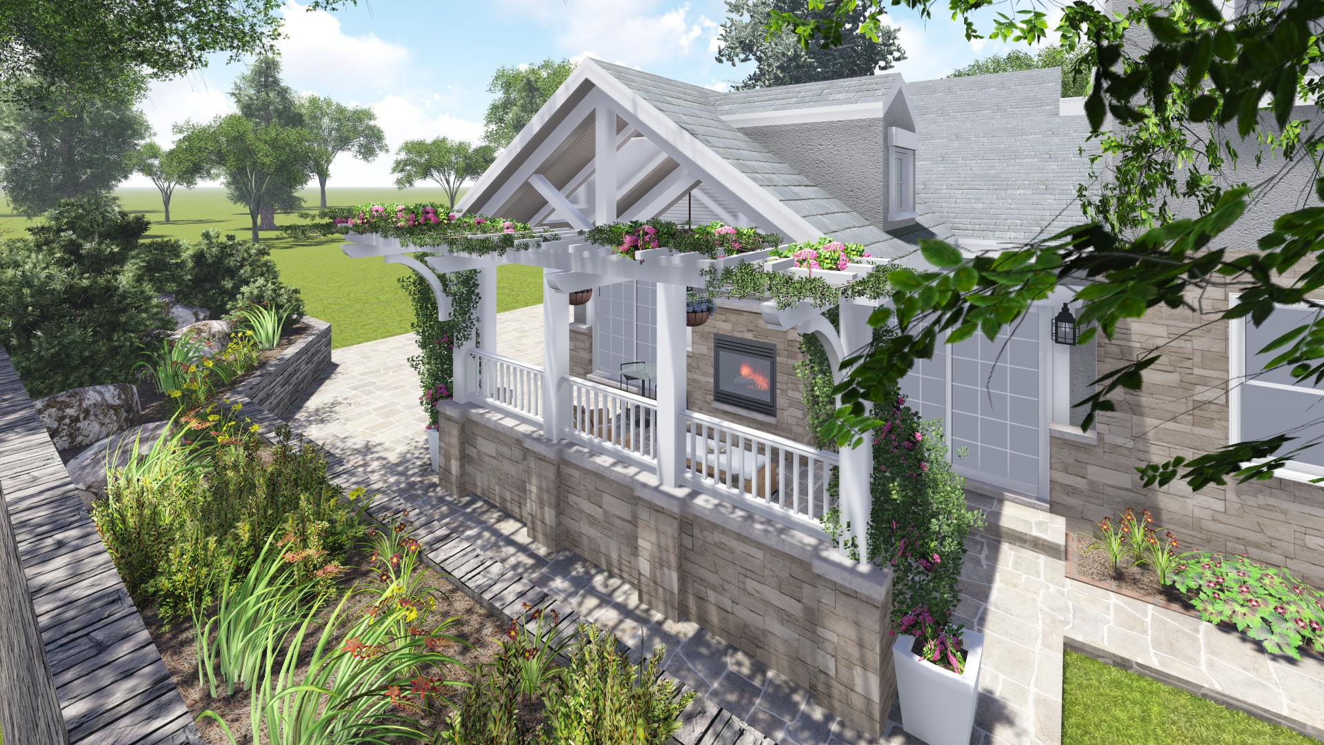 PROCESS: New side porch with front facade elements