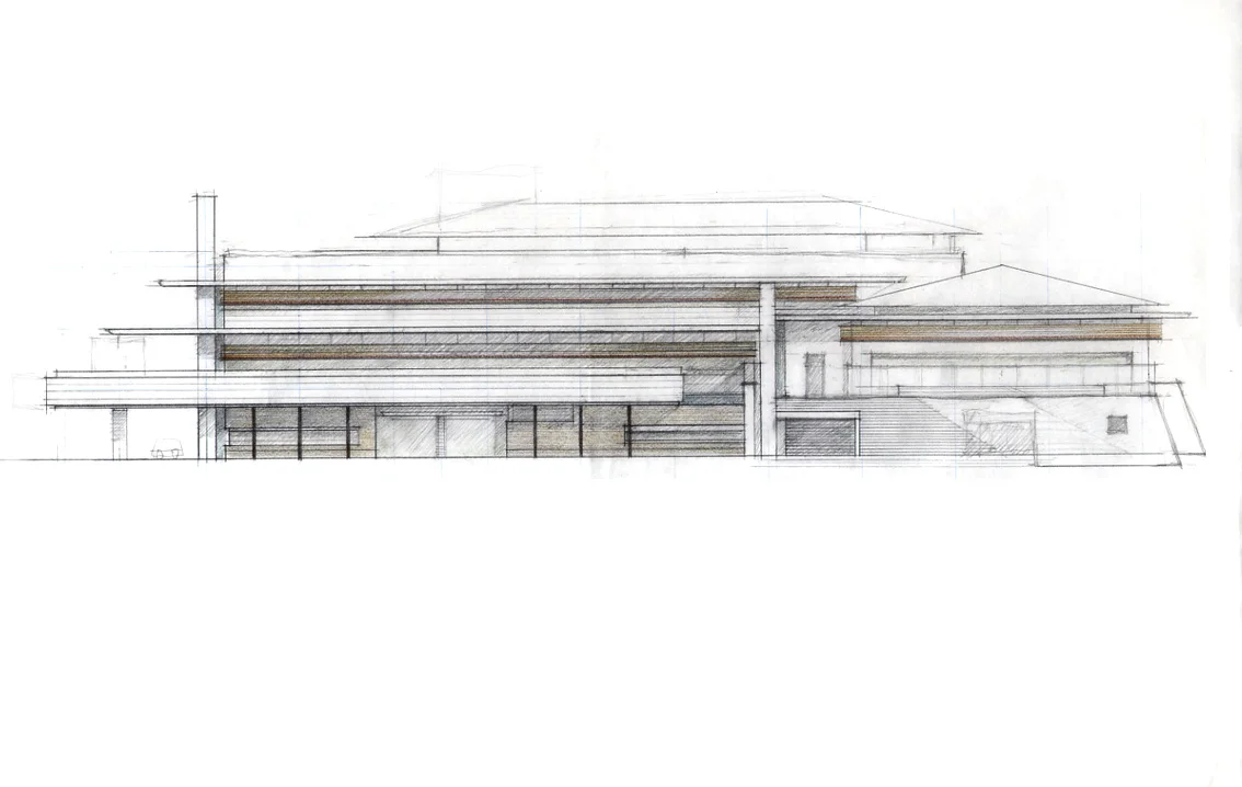   EMBASSY OF JAPAN IN MANILA, PHILIPPINES   Facade image sketch, Manila, Philippines 