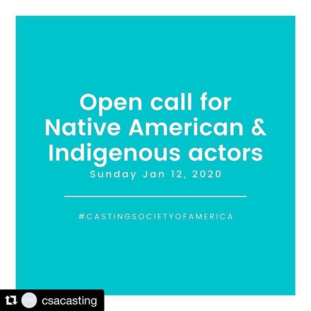 See below! I&rsquo;ll be lending a hand to @csacasting again on Sunday. Pass the word along to any friends that might be interested. TODAY IS THE FINAL DAY TO SIGN UP. #representationmatters 
SIGN UP TODAY for the Open Casting Call for Native America