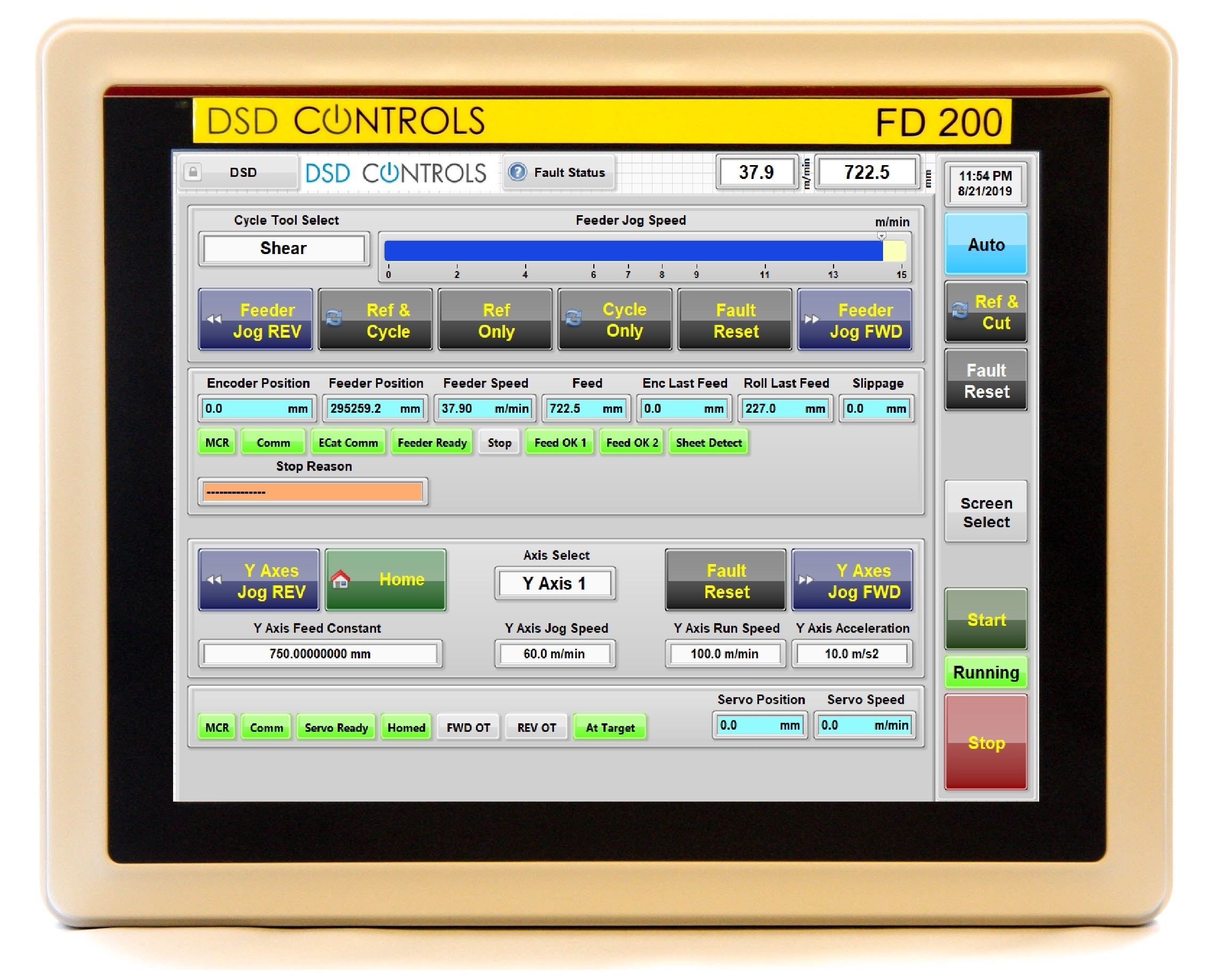 FD200 - Servo Manual Commands &amp; Status Screen