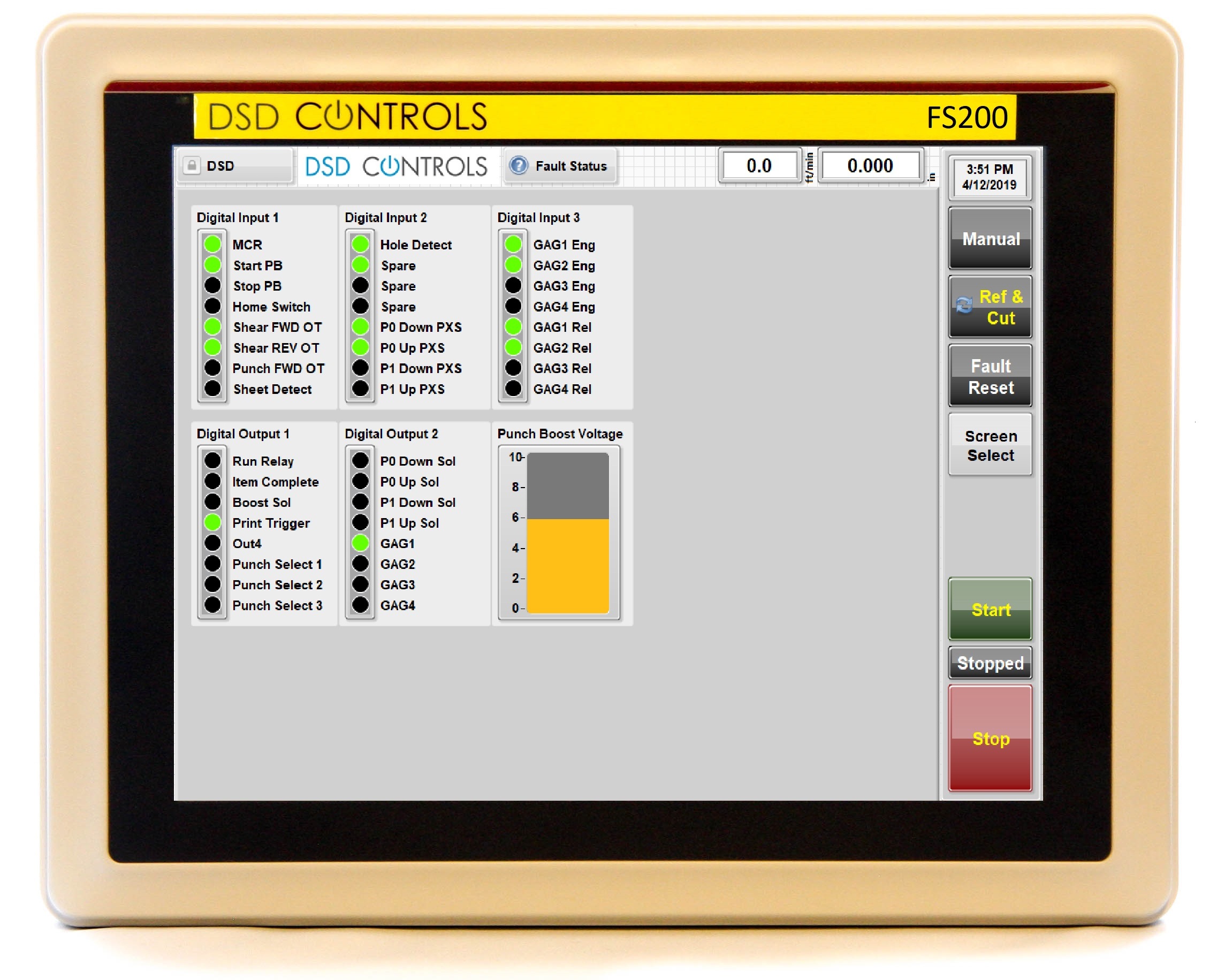 DSD-FS200 I/O Screen