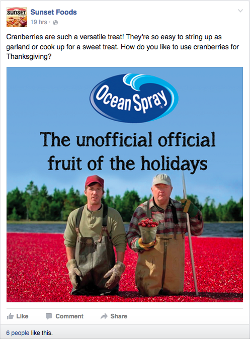 Samples of Facebook posts for a local grocer near Chicago.