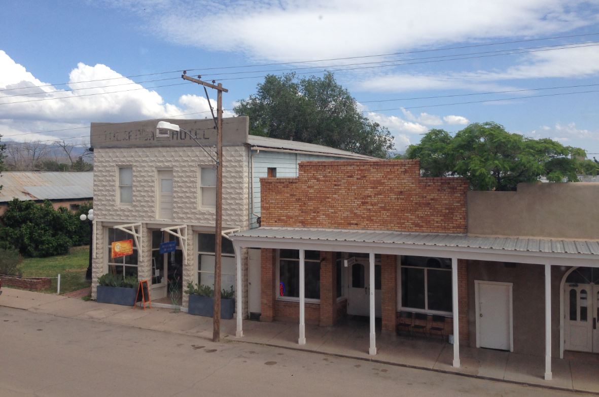 The old Tularosa hotel and the Tulie Cafe bar