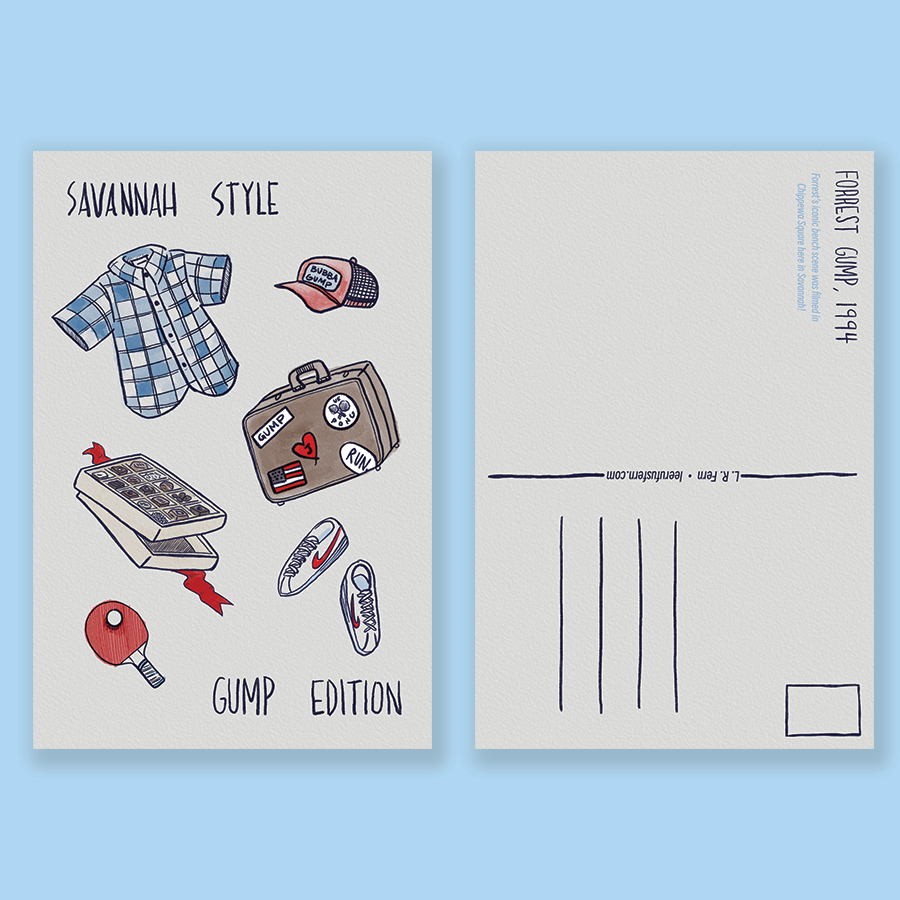 Forrest Gump Savannah Style Postcard