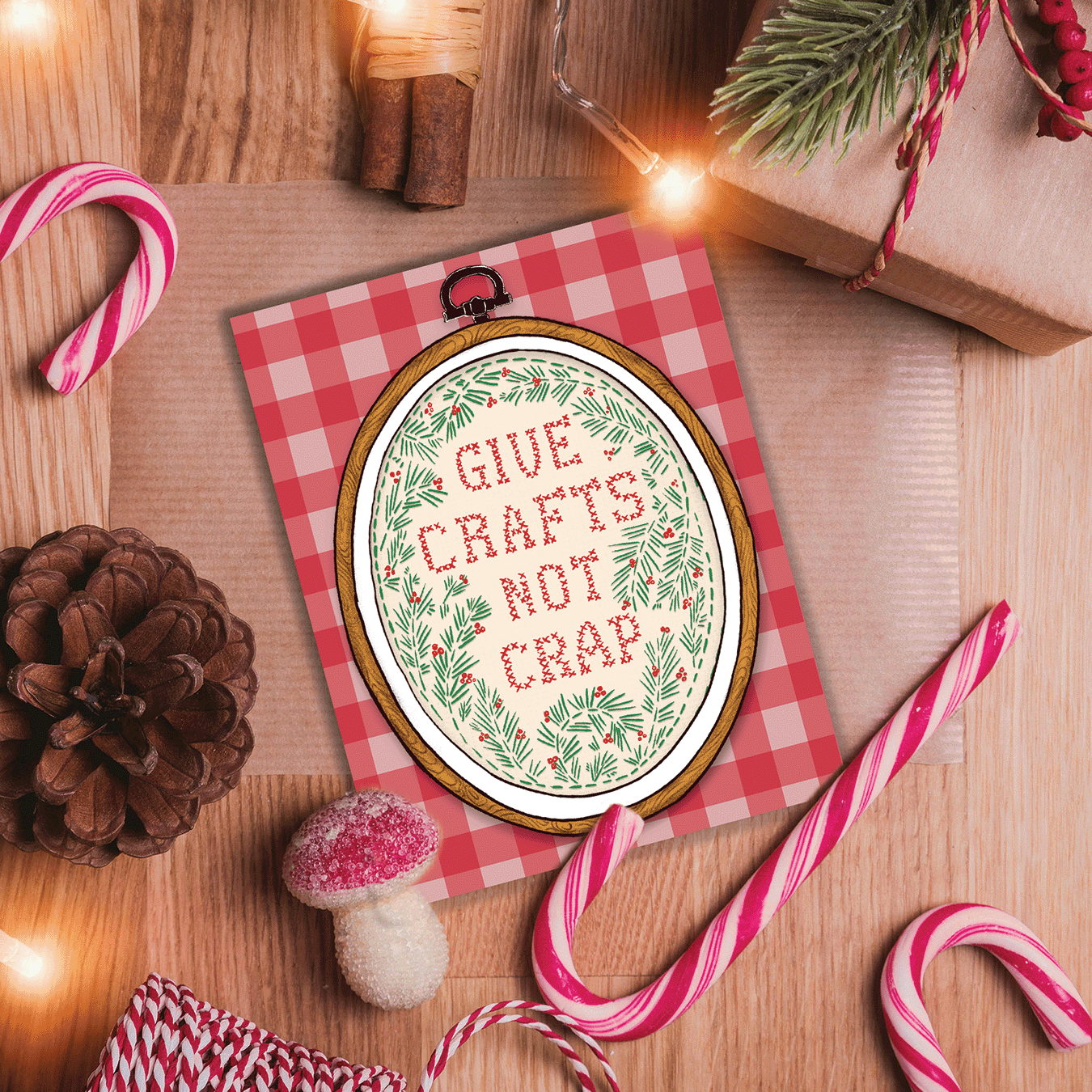 Give Crafts Not Crap Holiday Card