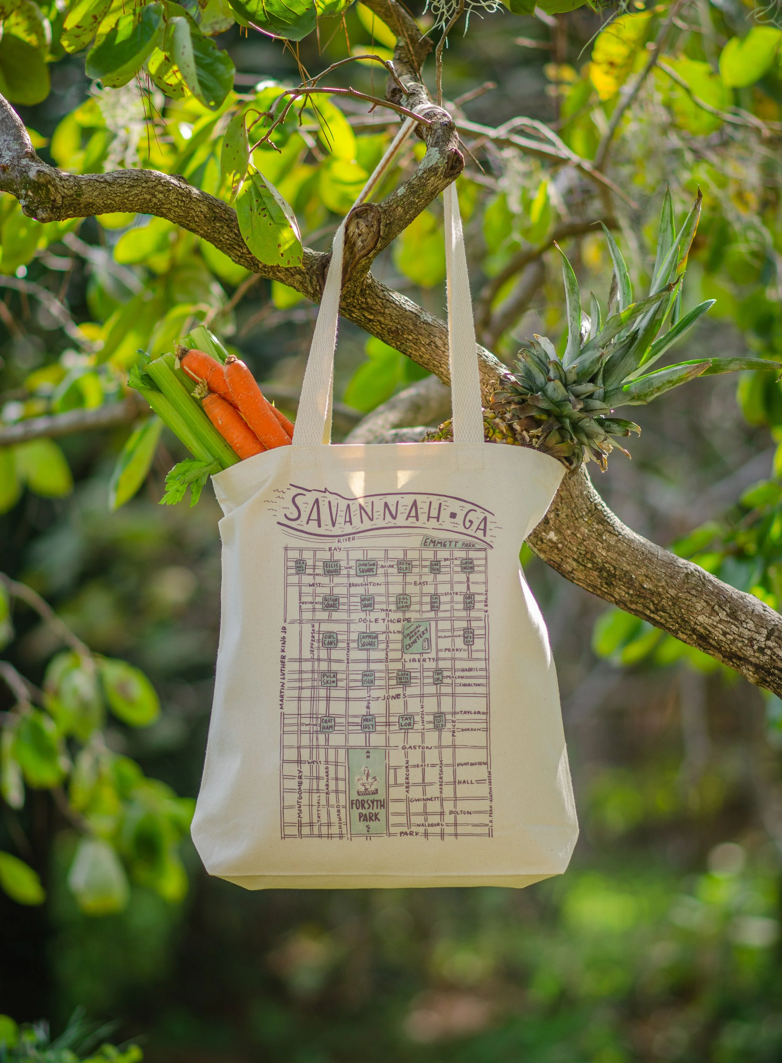 Savannah Grids & Squares Canvas Tote Bag