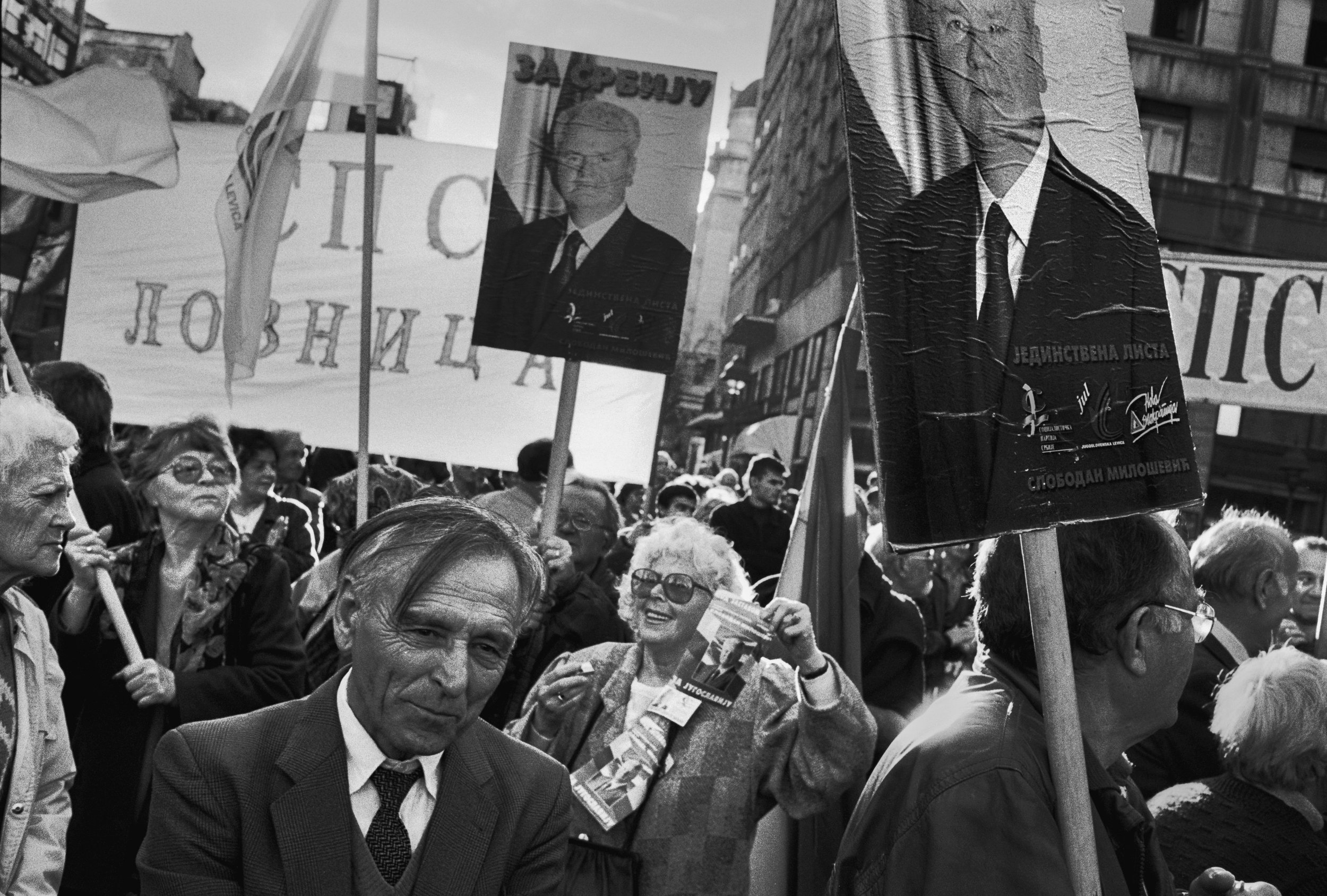 Pro-Milosevic demonstration, Belgrade, Serbia, 2001