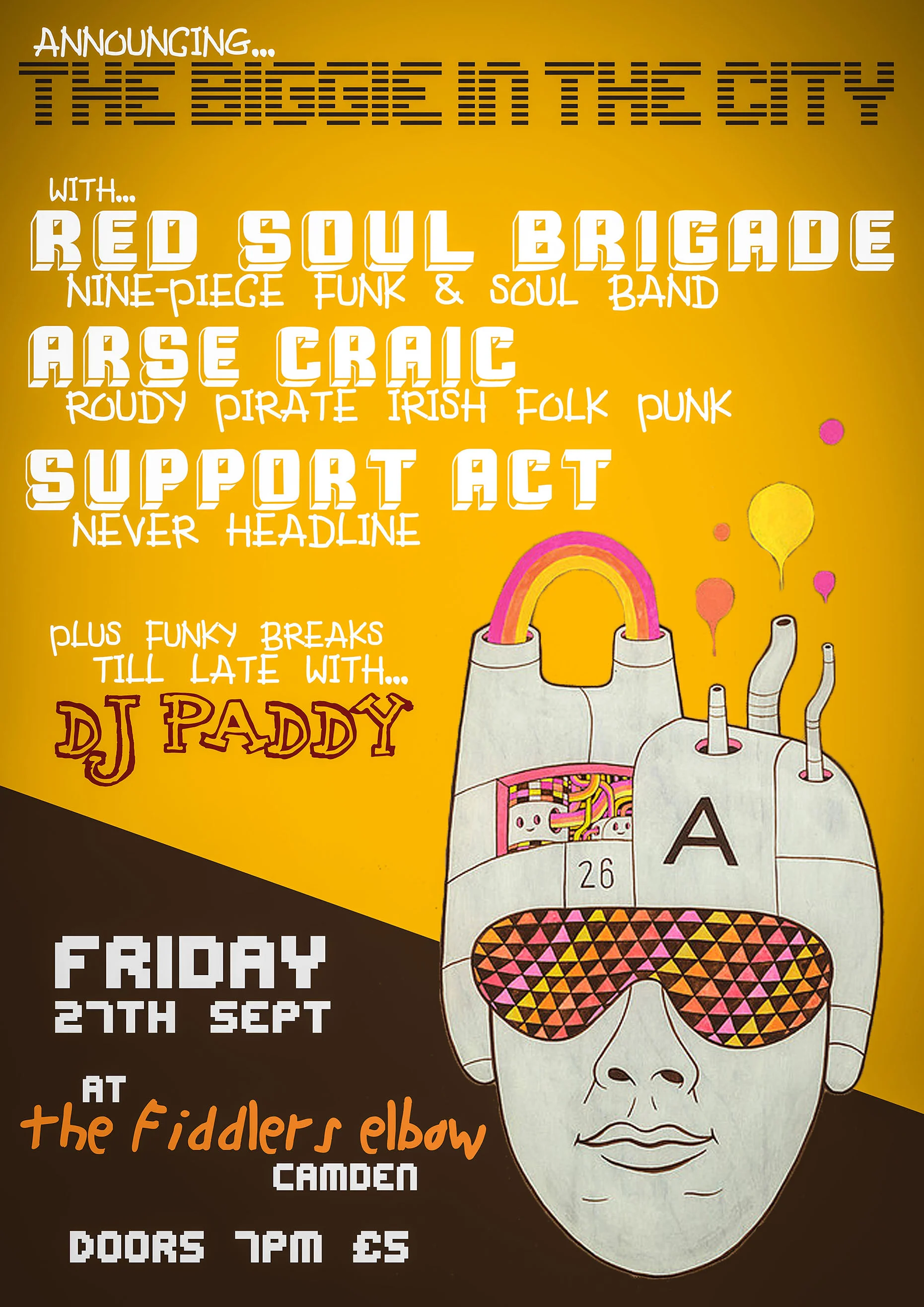 The RED SOUL BRIGADE + ARSE CRAIC + Support Act + DJ Paddy at the Fiddler's Elbow, Camden