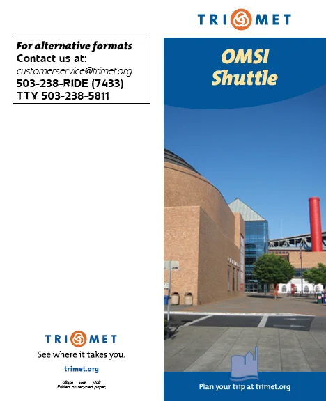 TriMet | OMSI Shuttle Brochure Front/Back