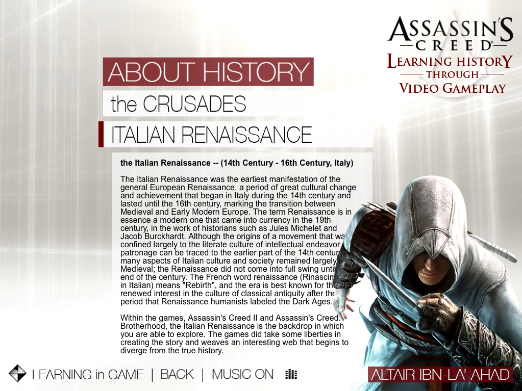 Assassin's Creed - Learning History&nbsp;|&nbsp;Learning in Game - Italian Renaissance