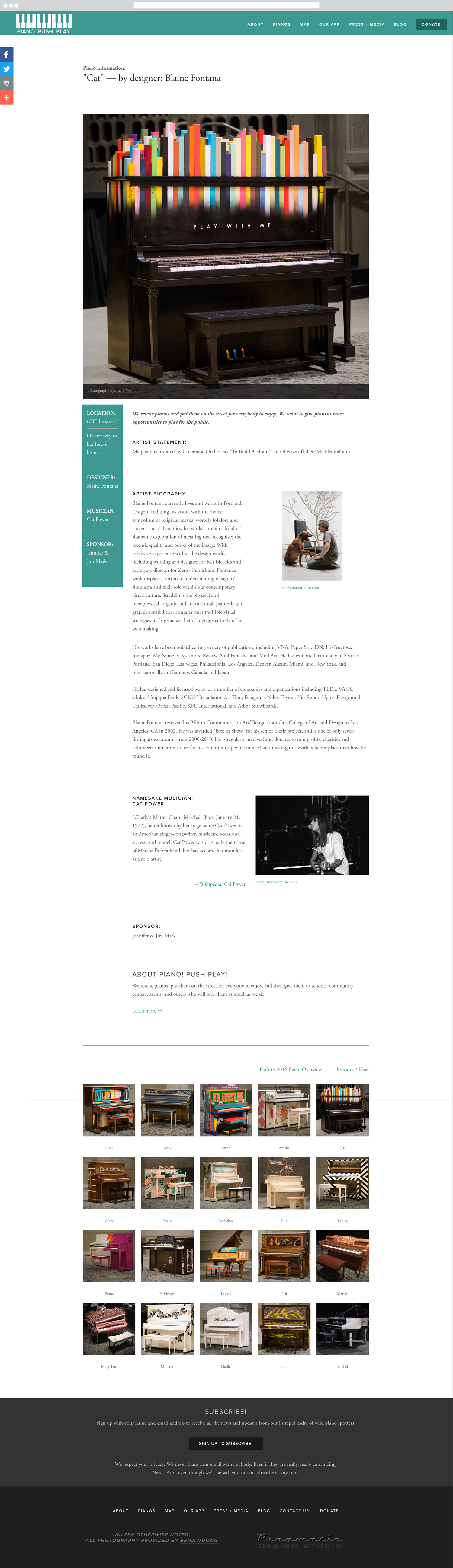 Piano Push Play piano detail