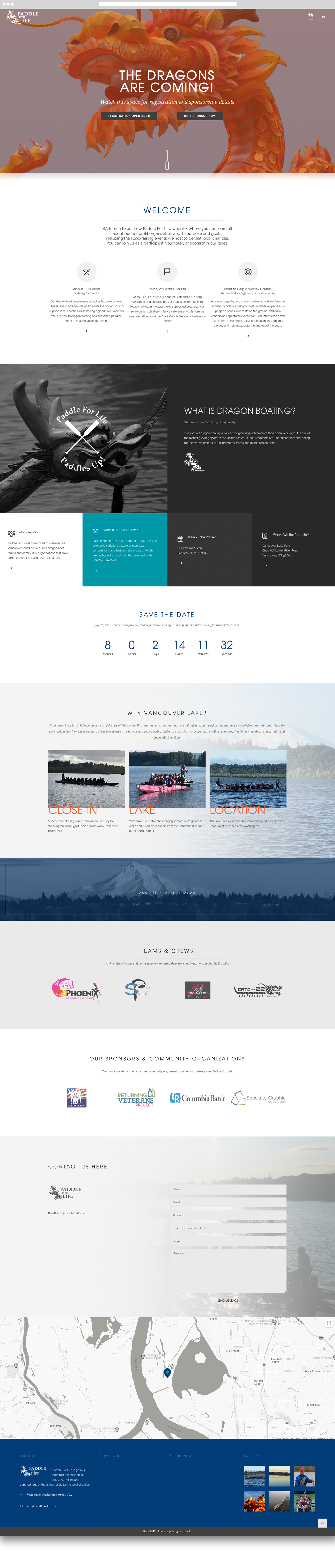 Paddle For Life homepage
