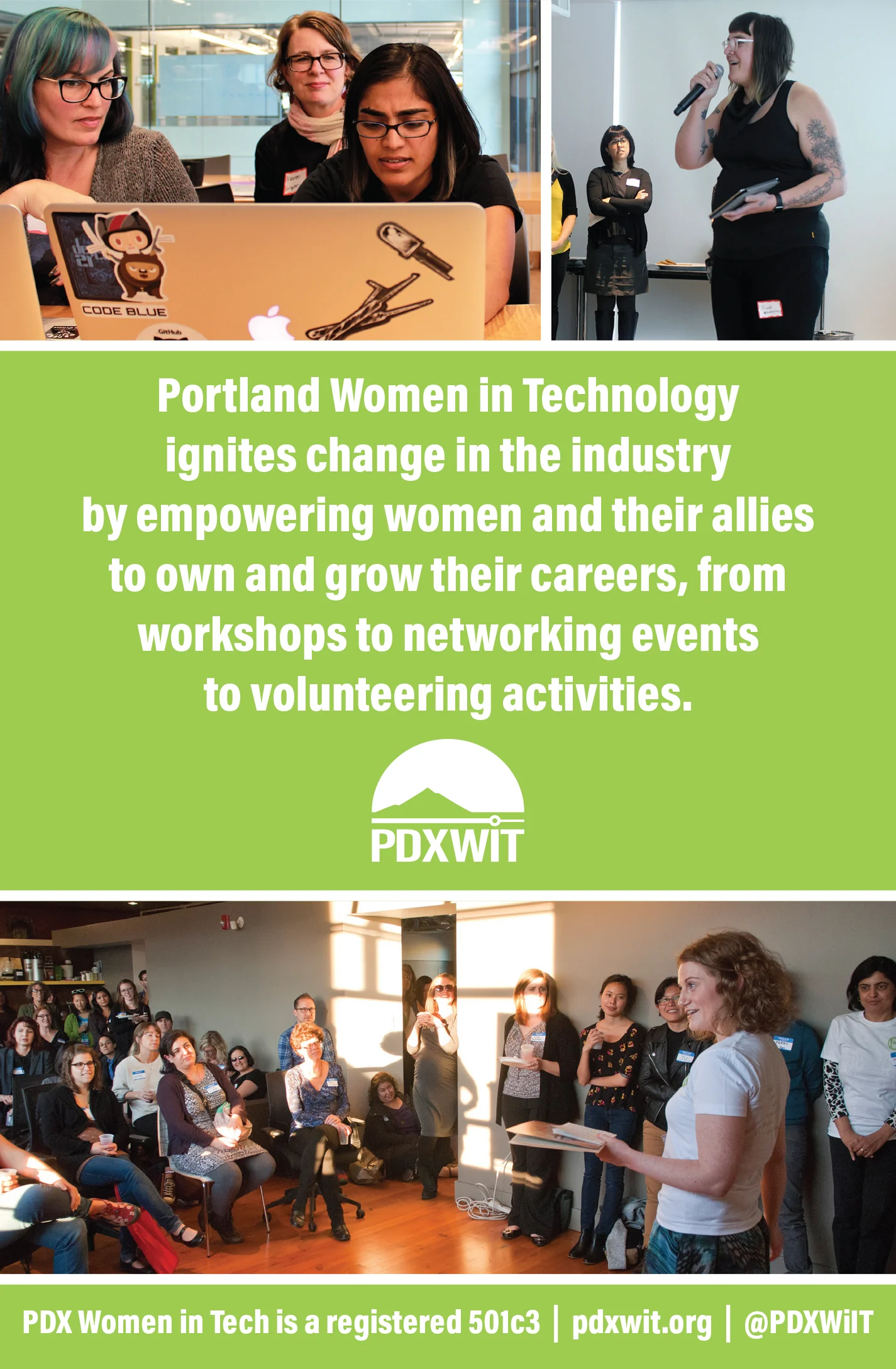 PDXWIT Portland Monthly ad — vertical