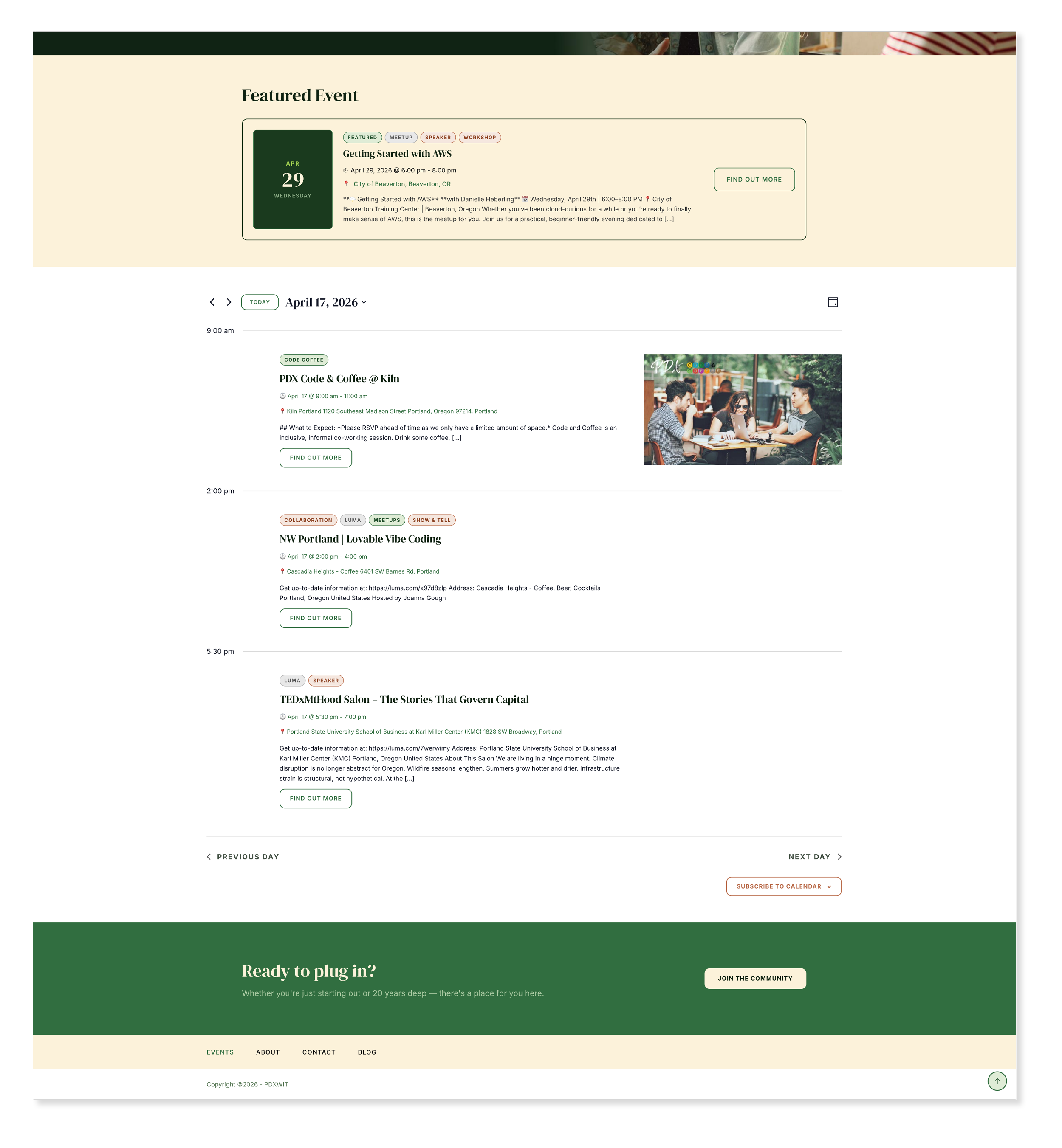 Event day view component
