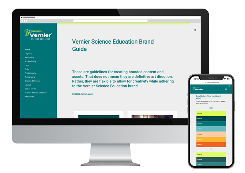 Vernier Science Education - Online Brand Guide & Refresh