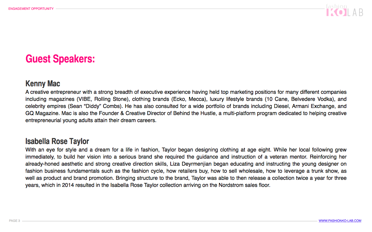 Fashion Career Kickstarter