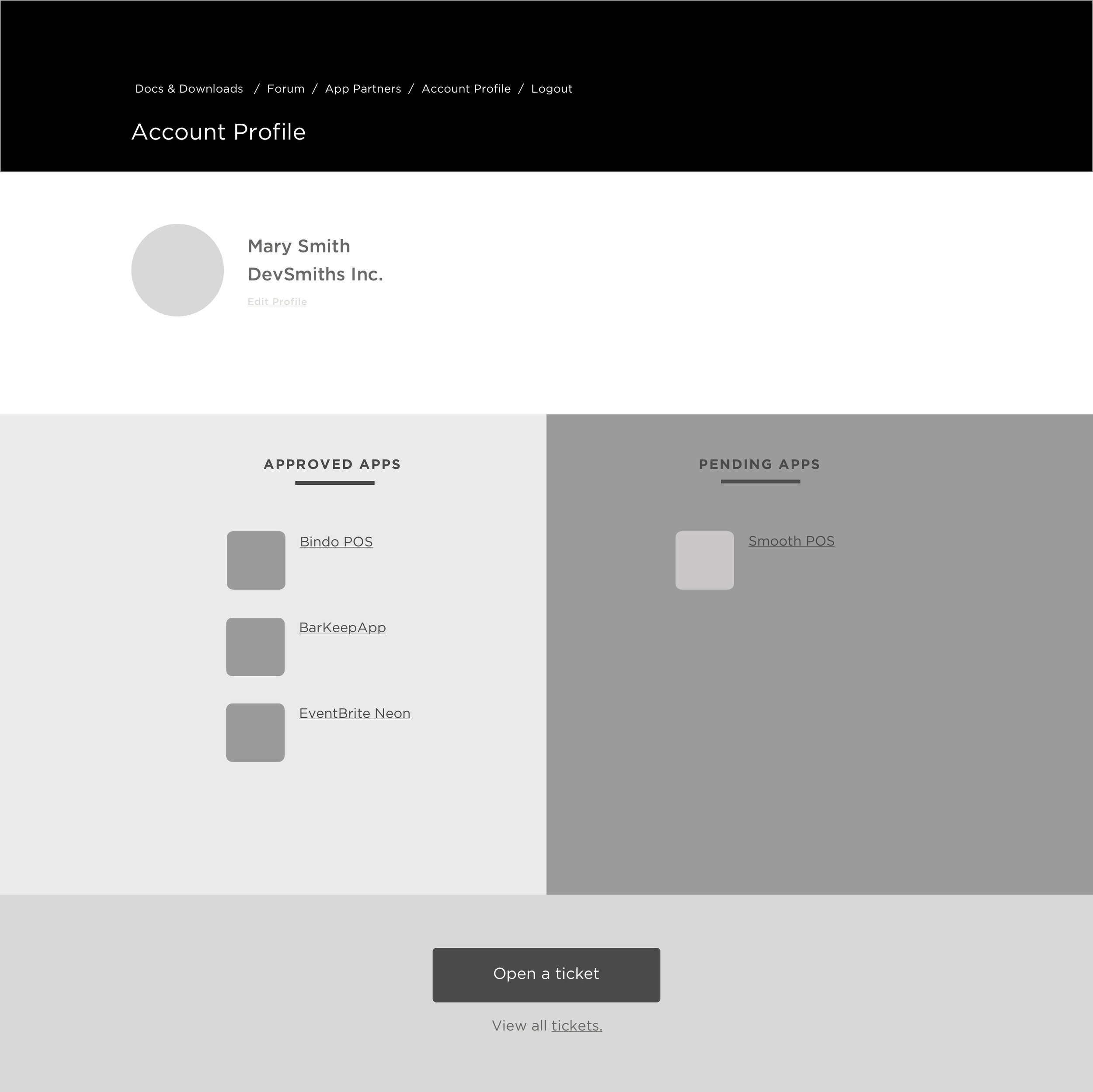 Developer Portal's  Account Profile