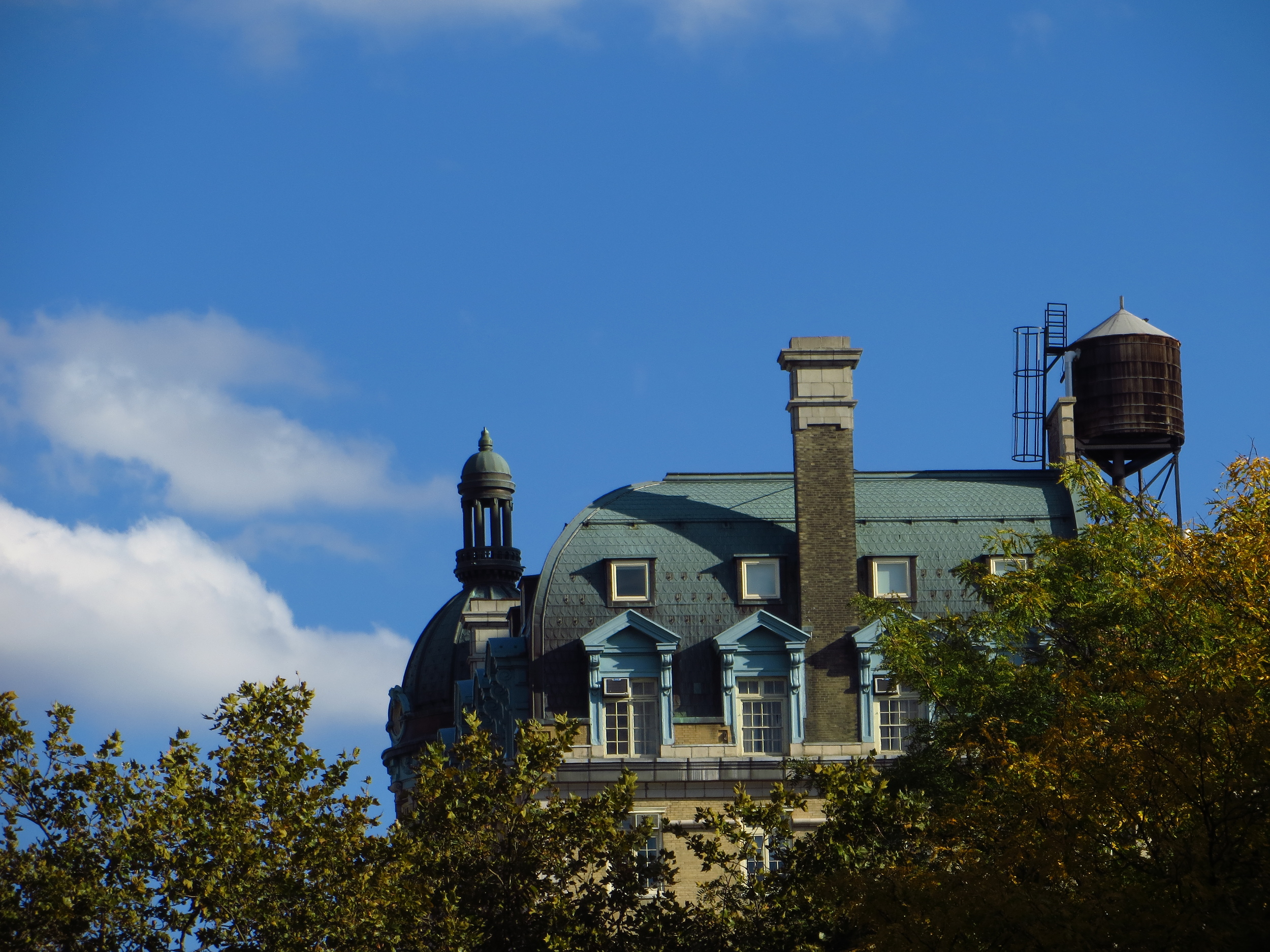 Top of an apartment building on CPW