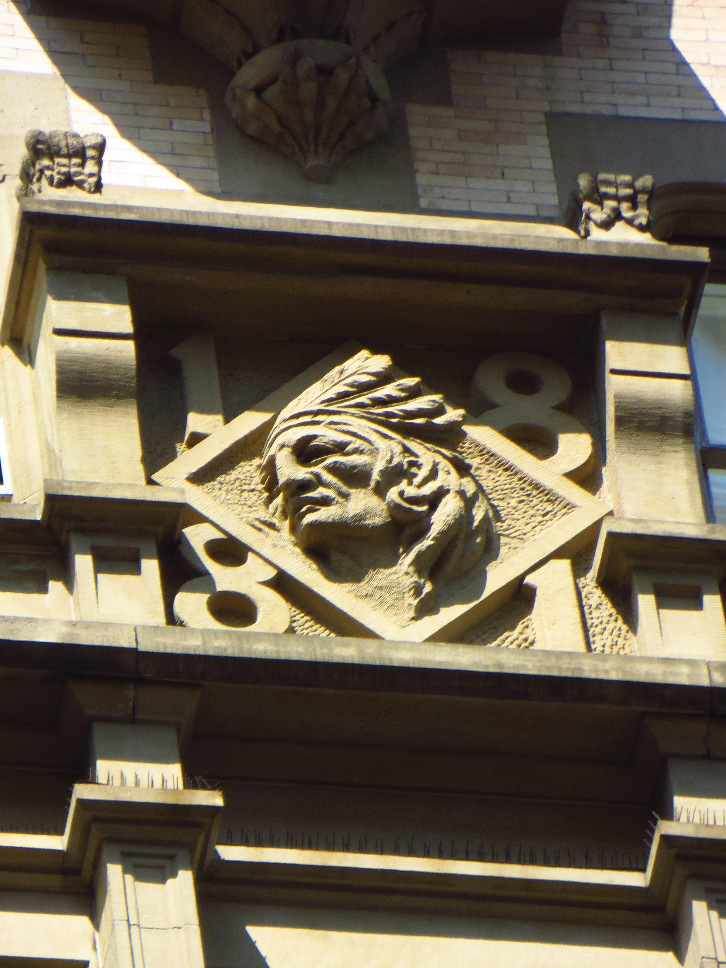 Indian head bas relief on the Dakota