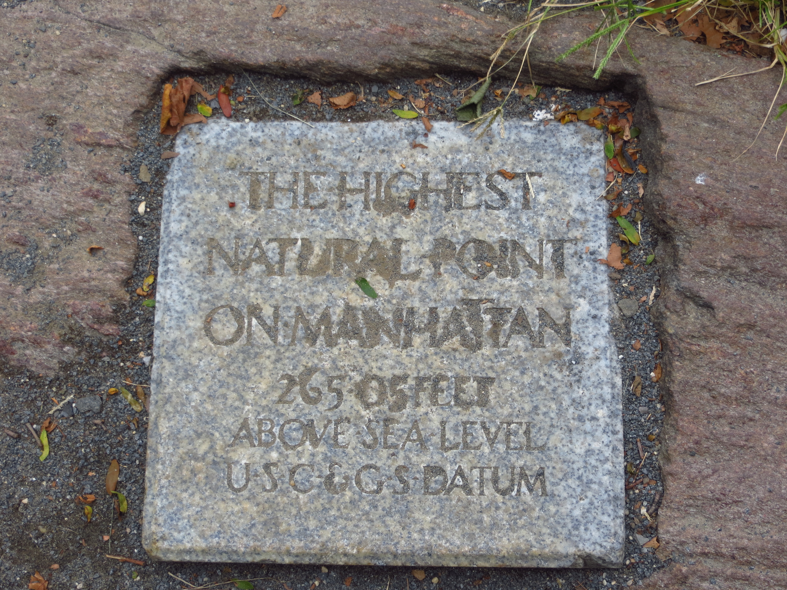 The highest natural point on Manhattan