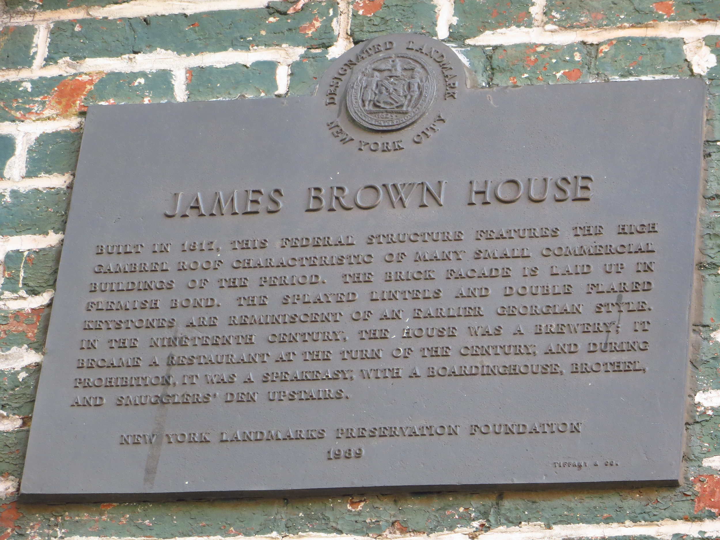 Ear Inn / James Brown House history