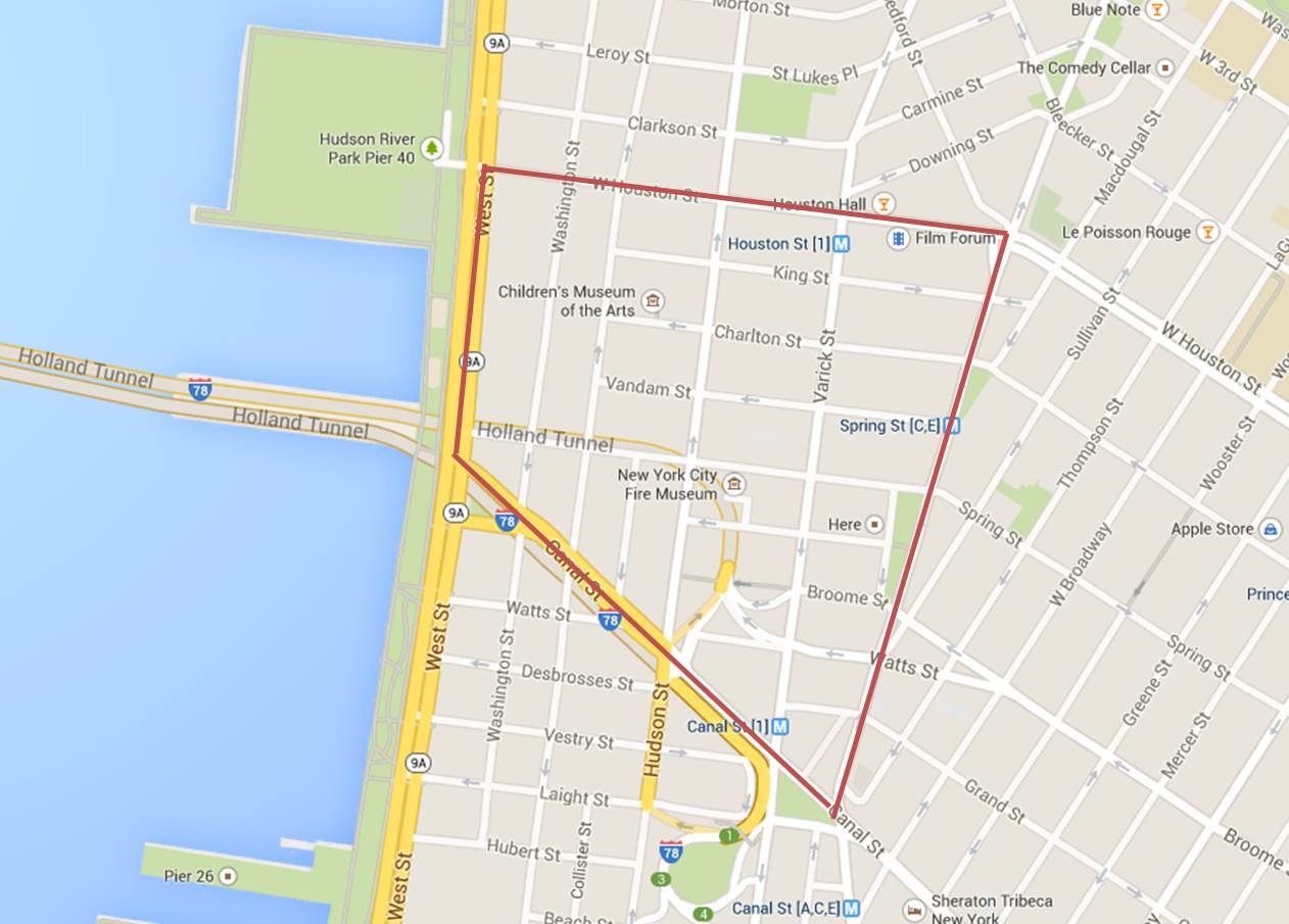 Today's walk (everything inside the red line)