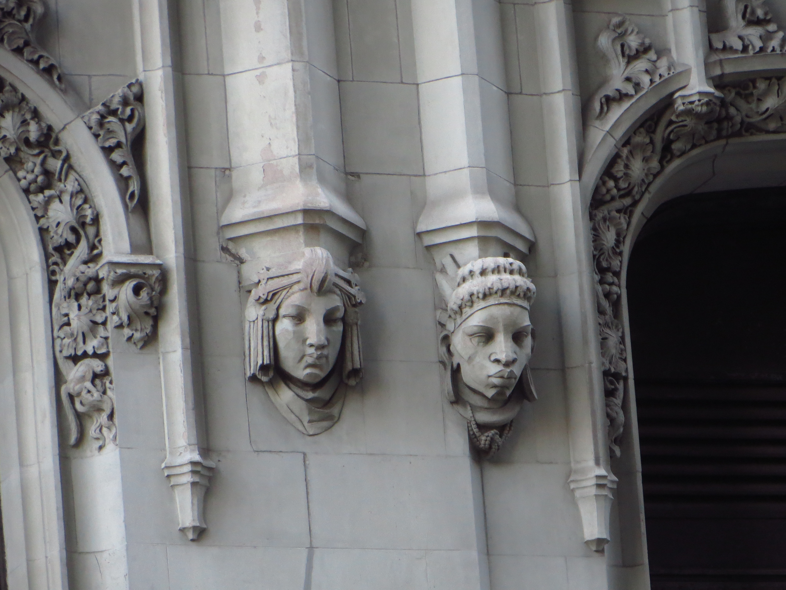 Faces on Woolworth Building