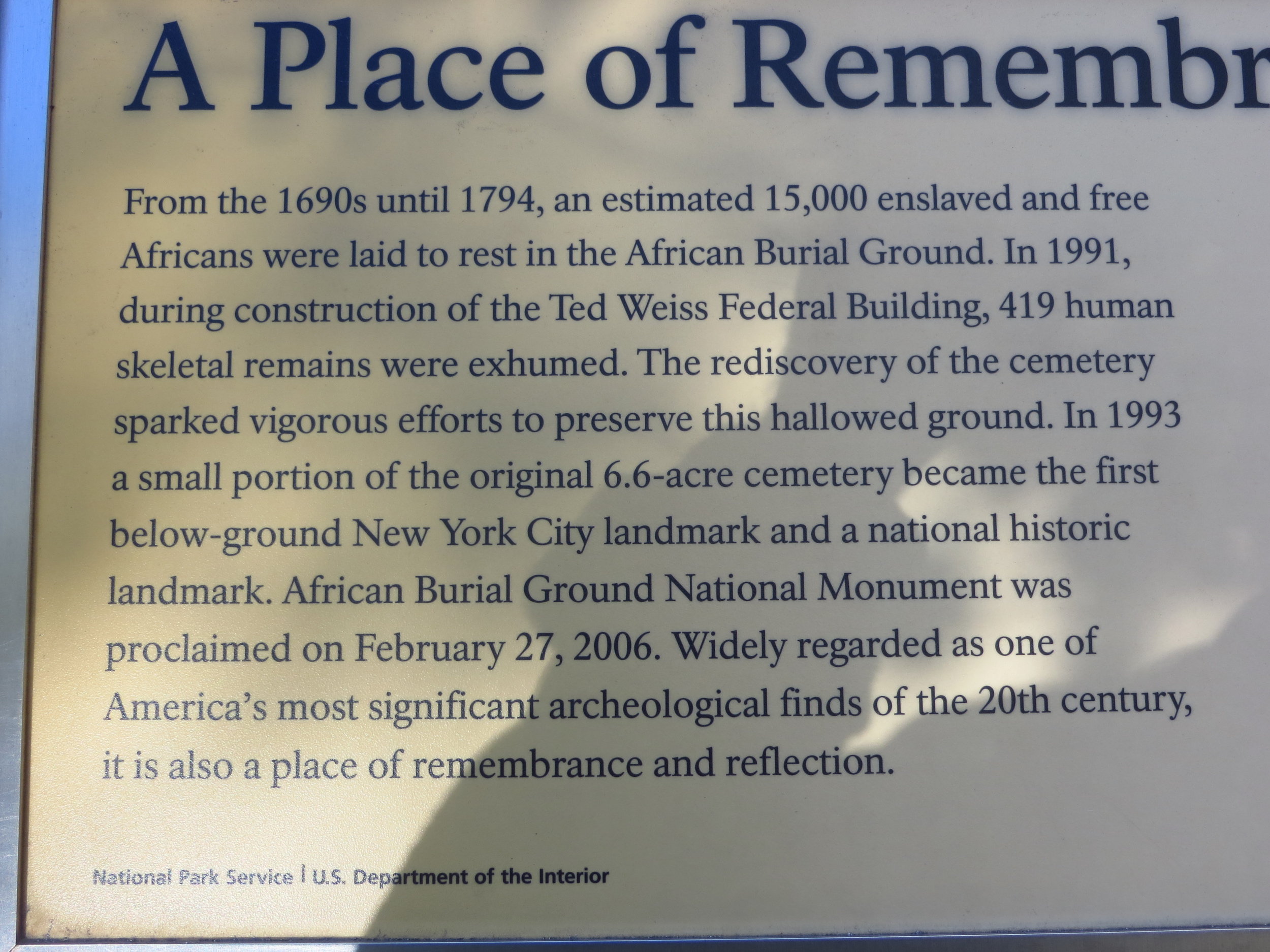 African Burial Ground History