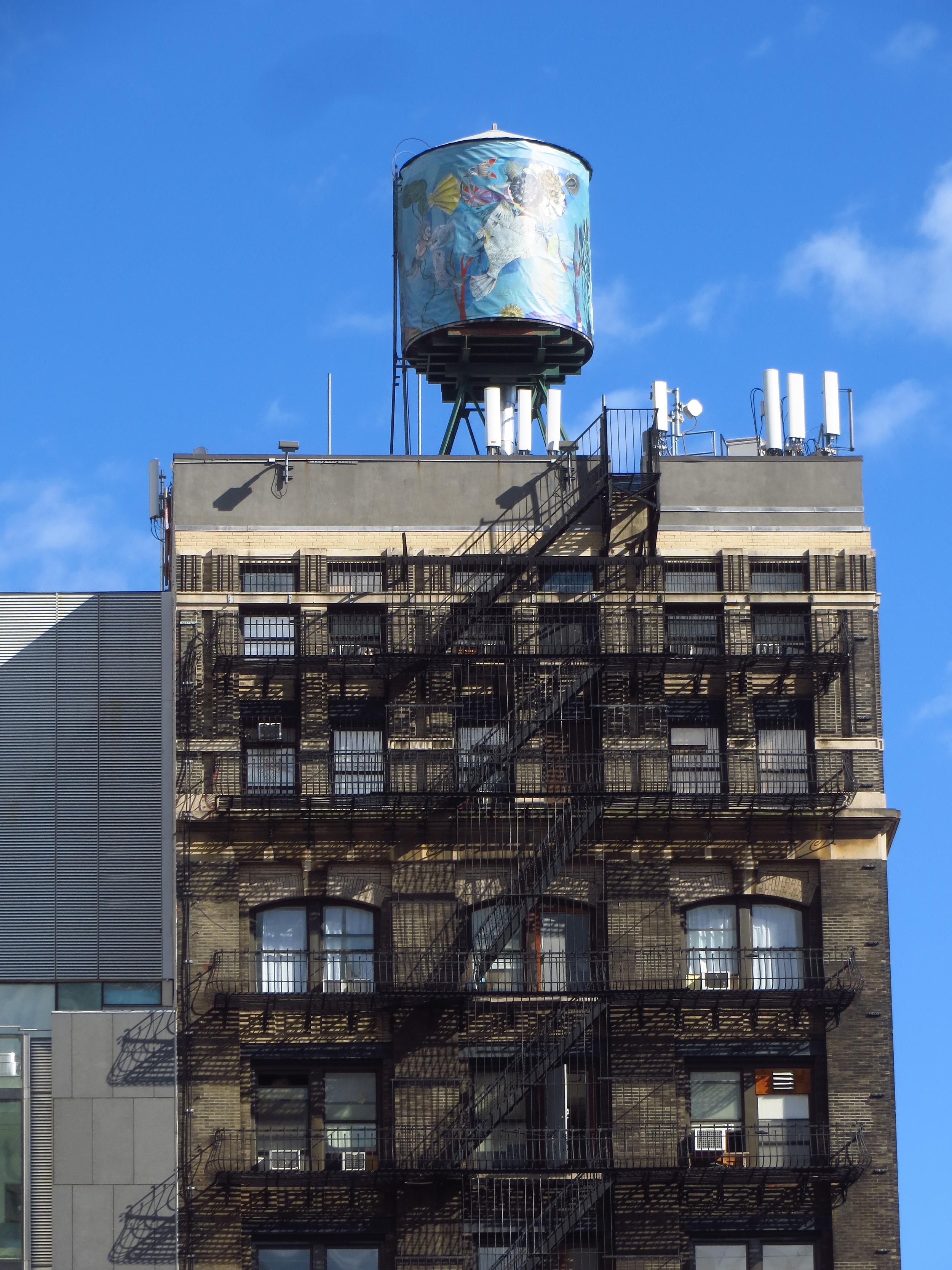 Decorated water tower