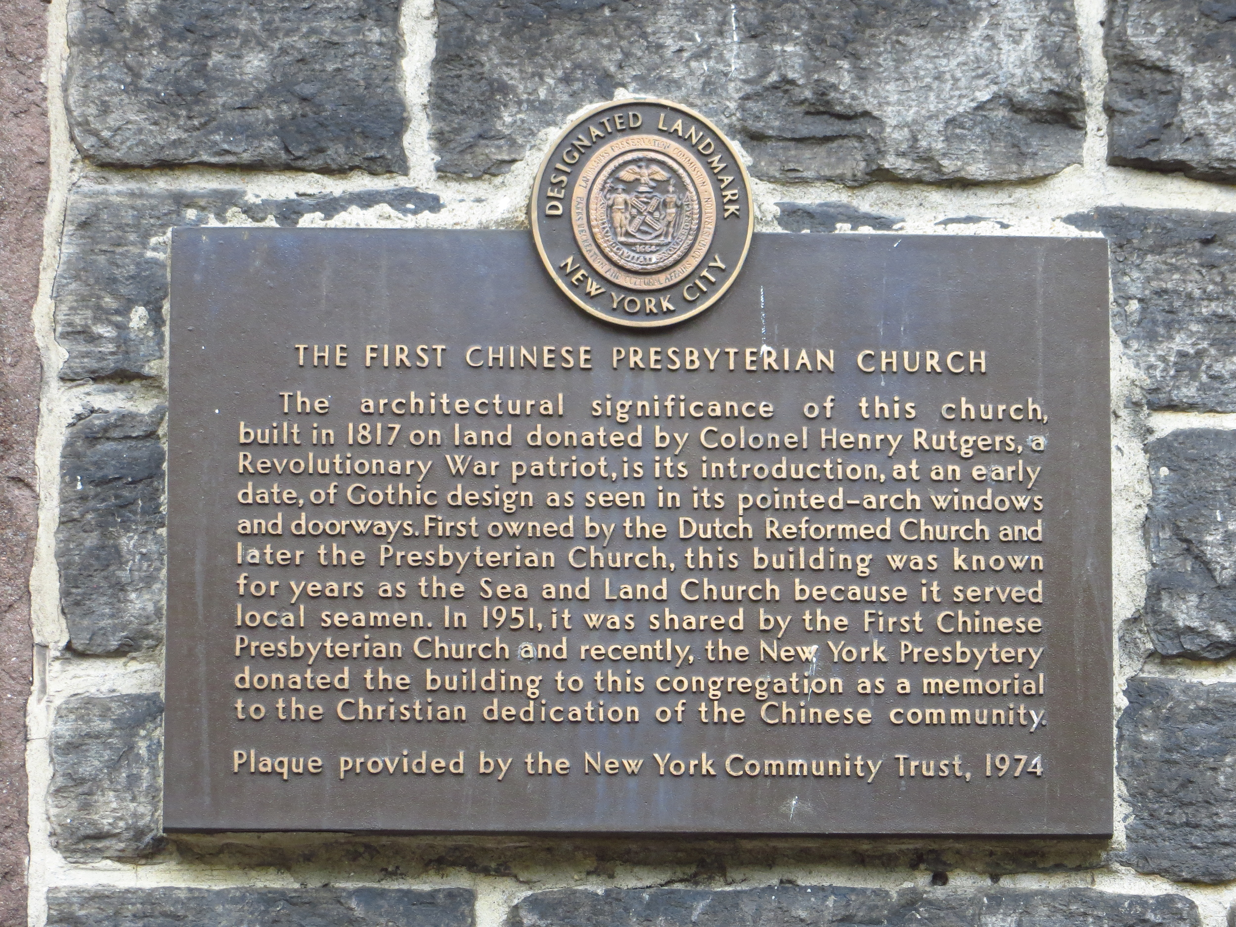 First Chinese Presbyterian Church history