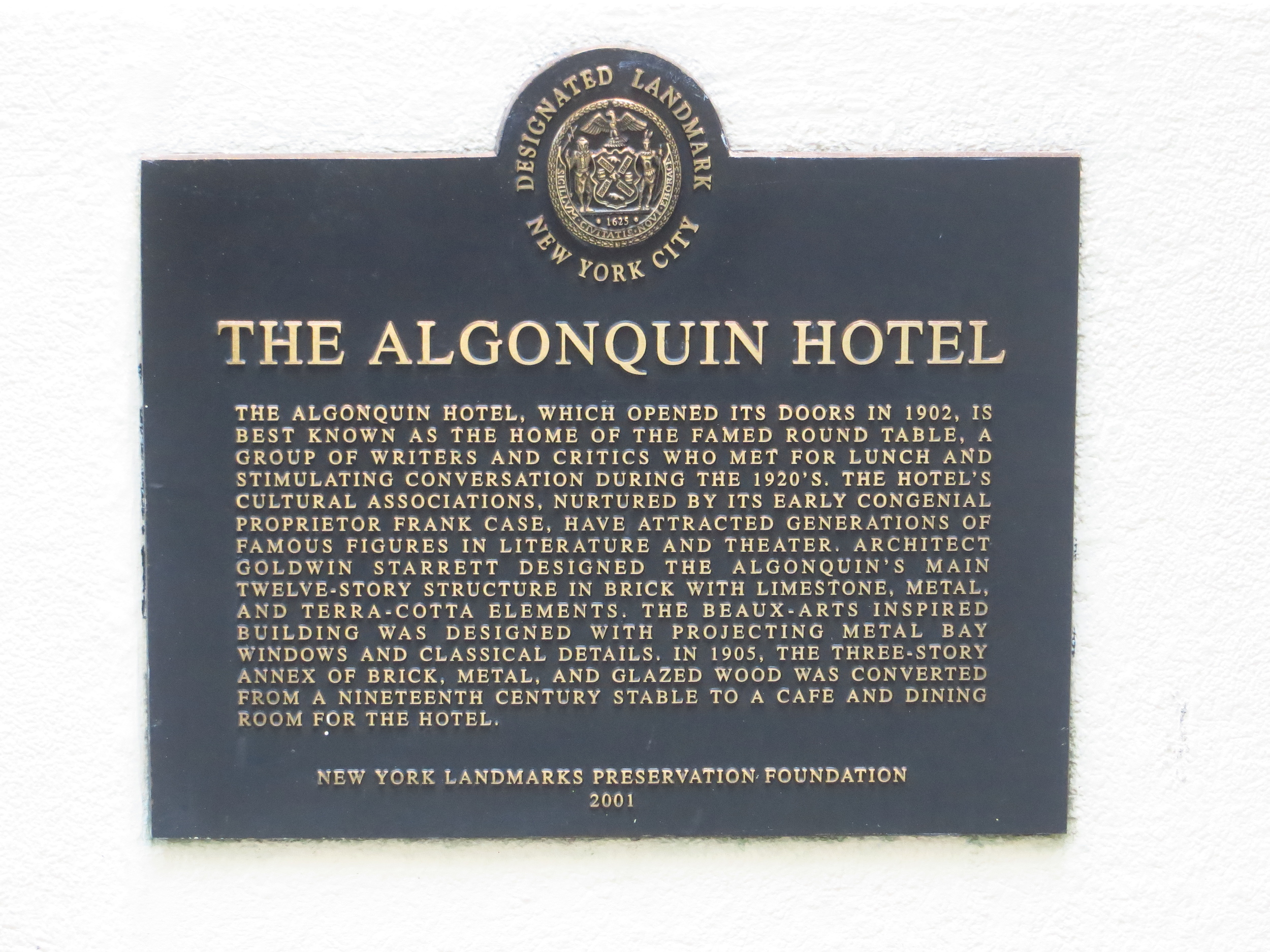 Algonquin Hotel history pt. I
