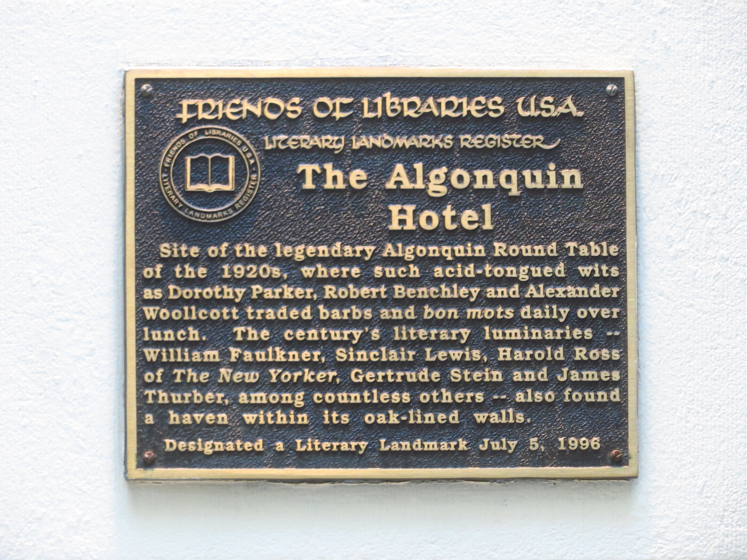 Algonquin Hotel history pt. II