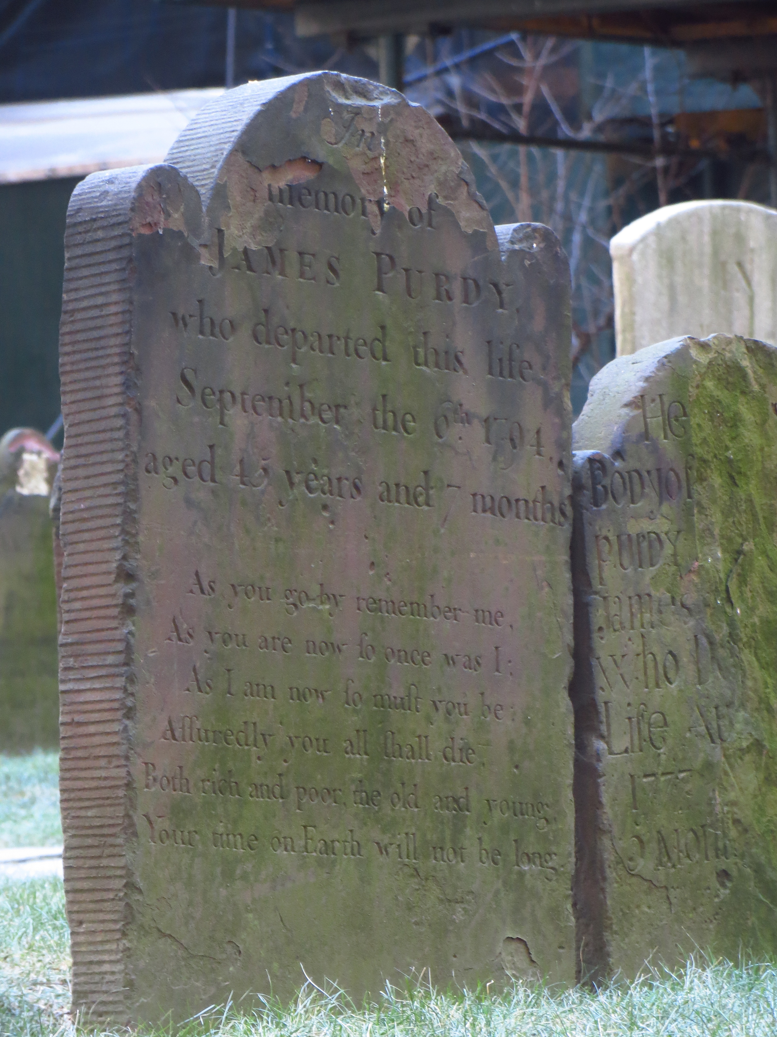 Grave Stone of James "Buzzkill" Purdy (1749-1794) in Trinity Churchyard