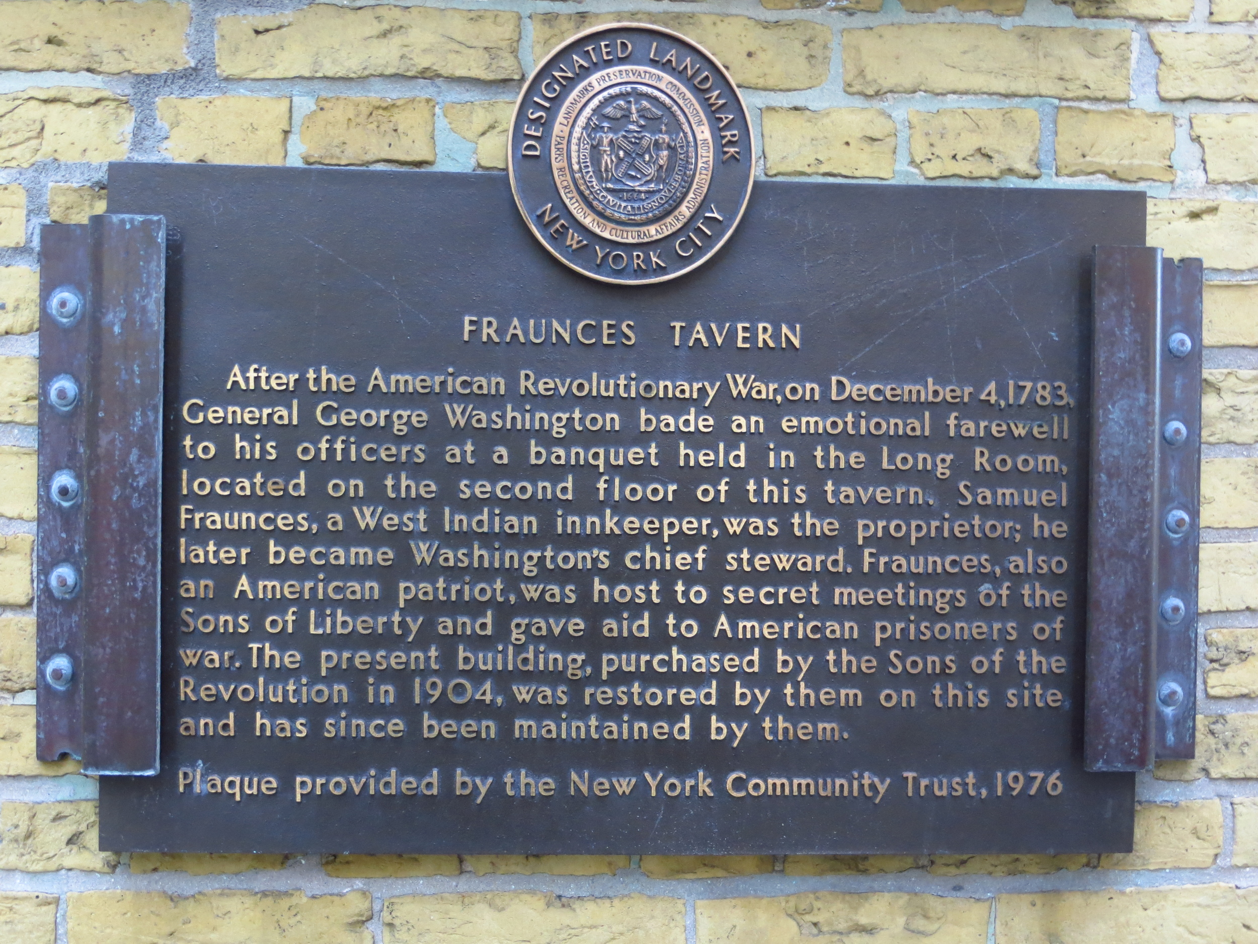 Fraunces Tavern history