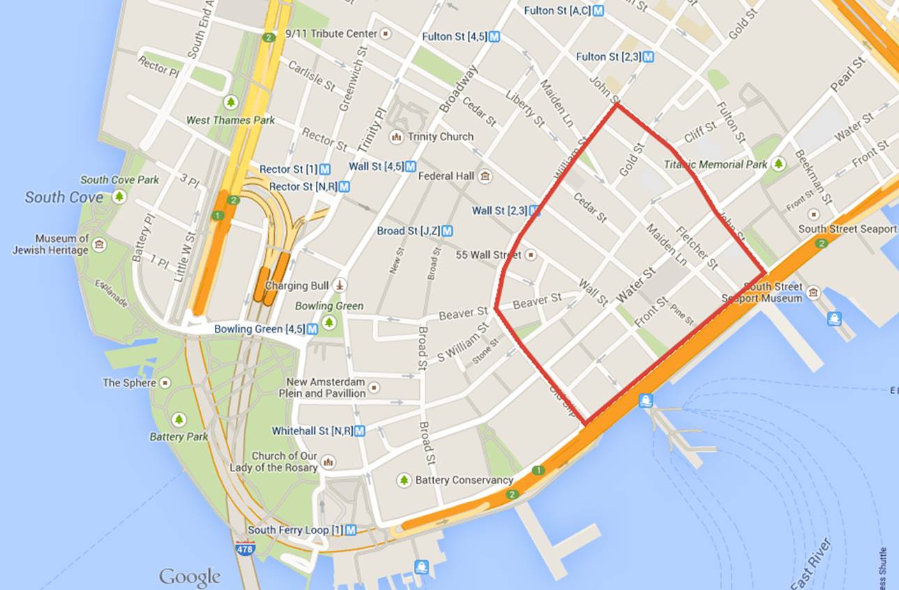 Today's walk (everything inside the red border)