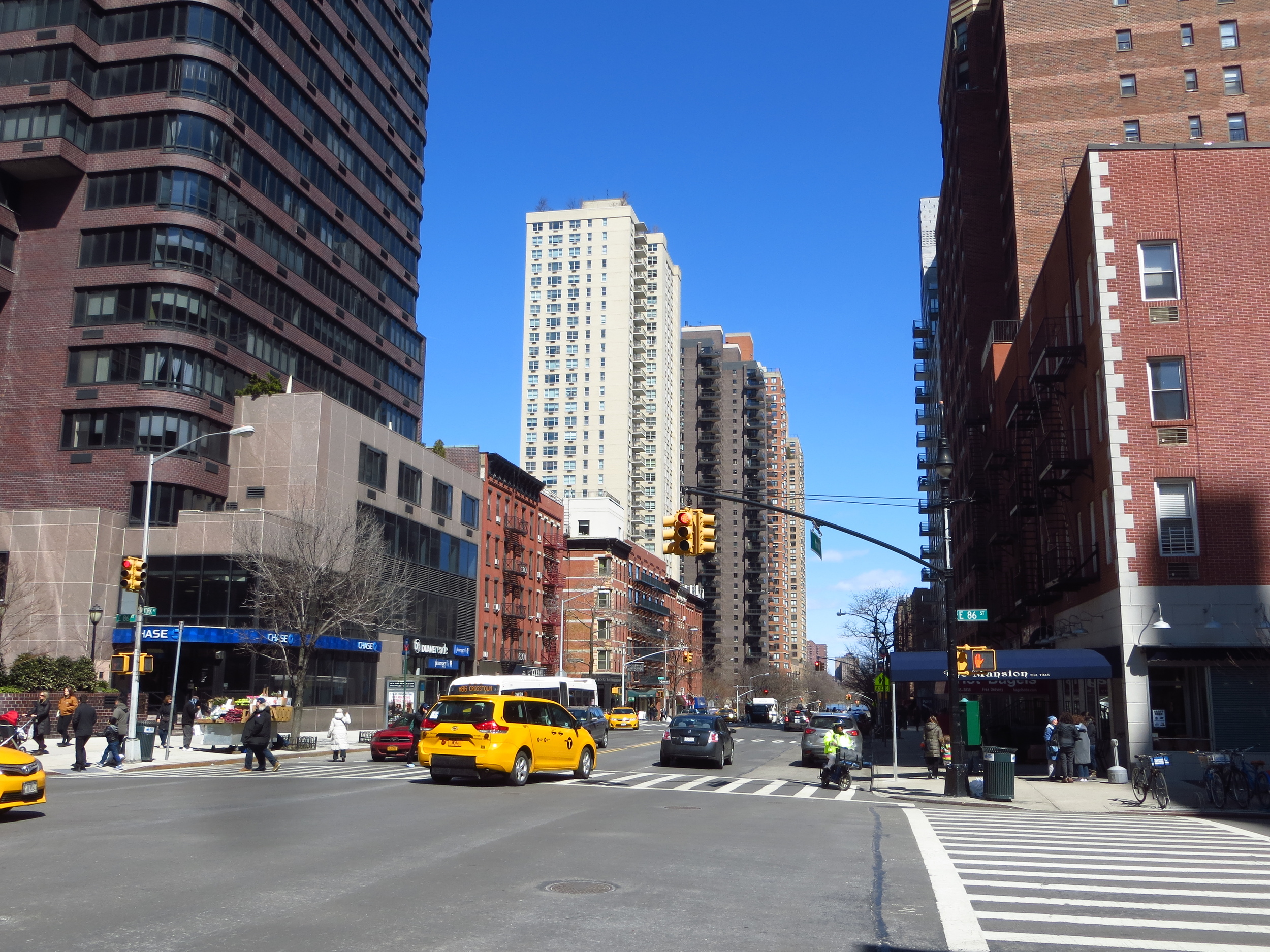 View up York Ave.