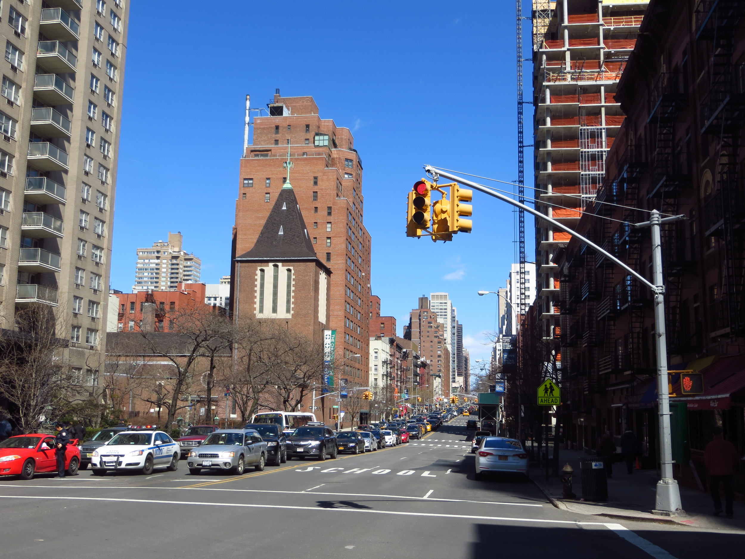 View up York Ave.