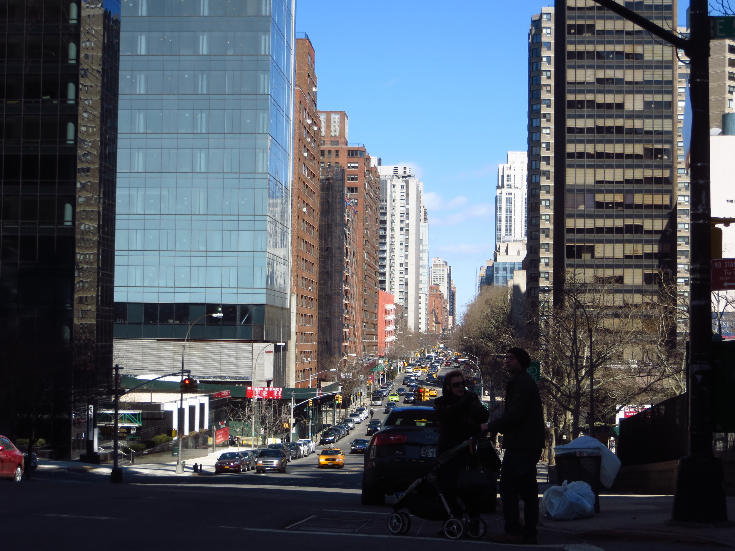 View up York Ave.