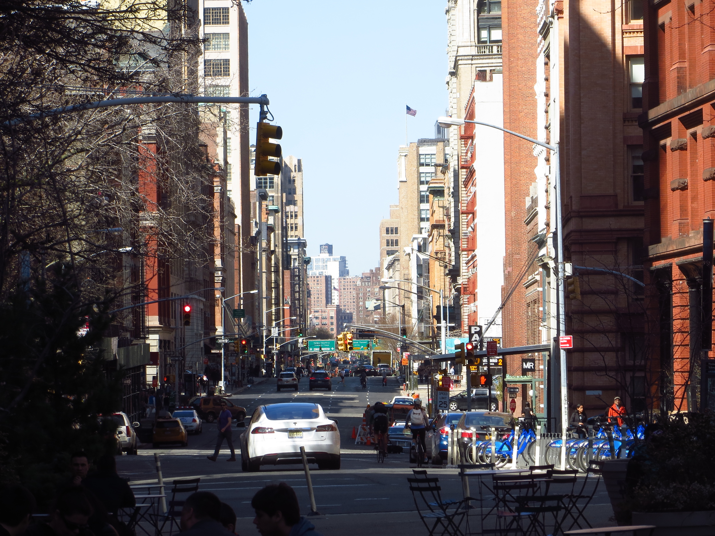 View up Hudson St.