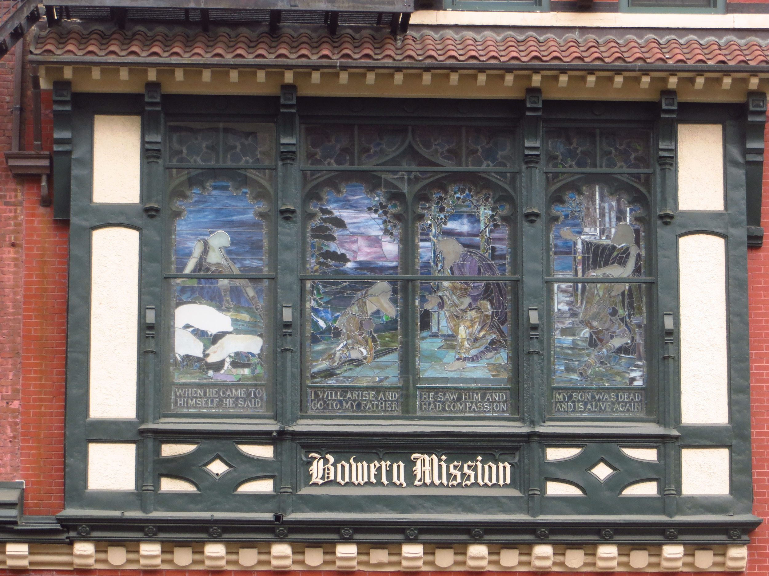 Bowery Mission window