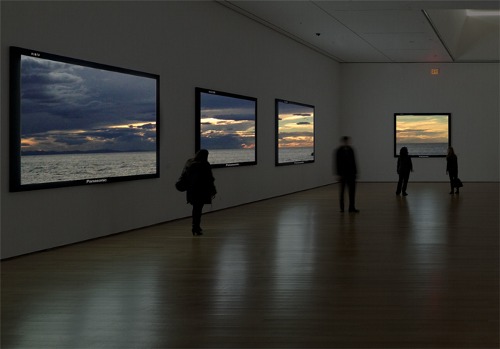 Real windows framed as T.V screens (Project) , Ibon Mainar (2014)