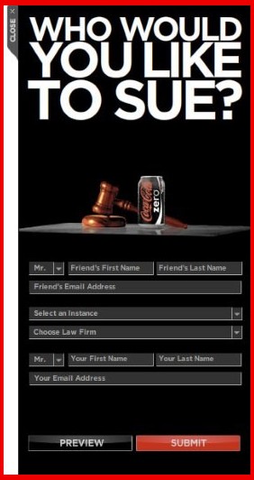screenshots -Coke Zero Who Would You Like to Sue website AnWW.jpg