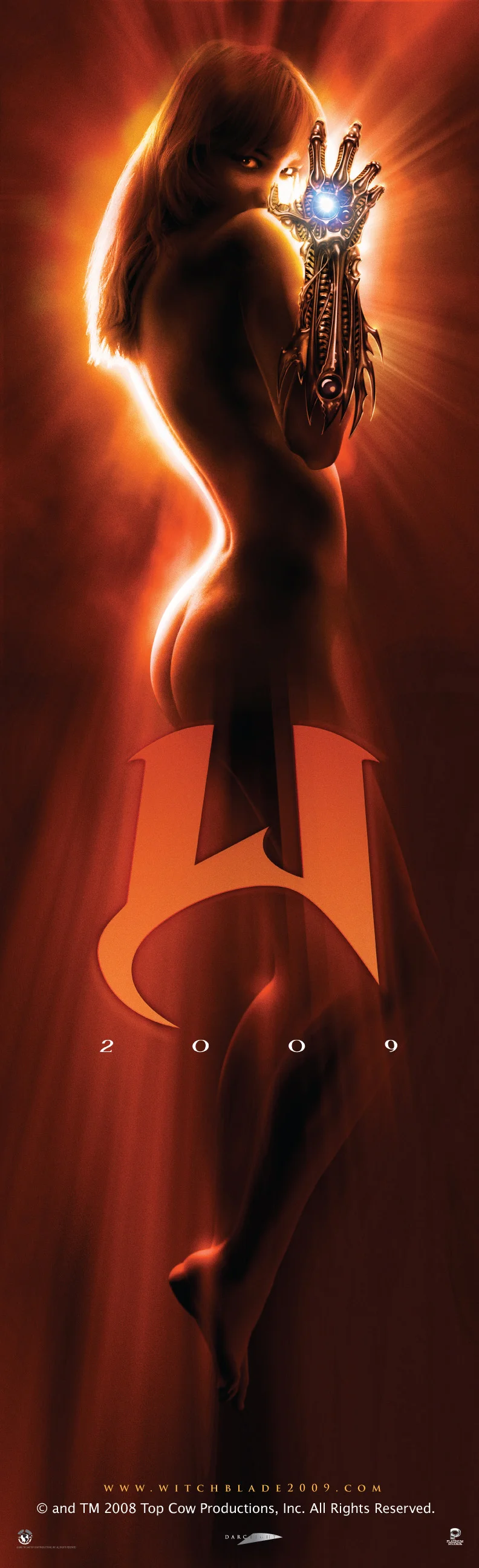 Key art and six-foot standee layout for Witchblade , the movie.