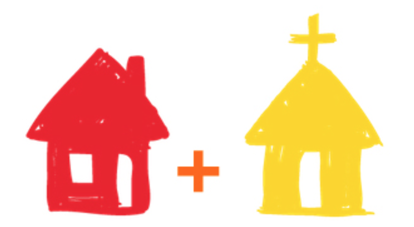 Red is the love and acceptance of the home. Yellow is the guiding light of the church.