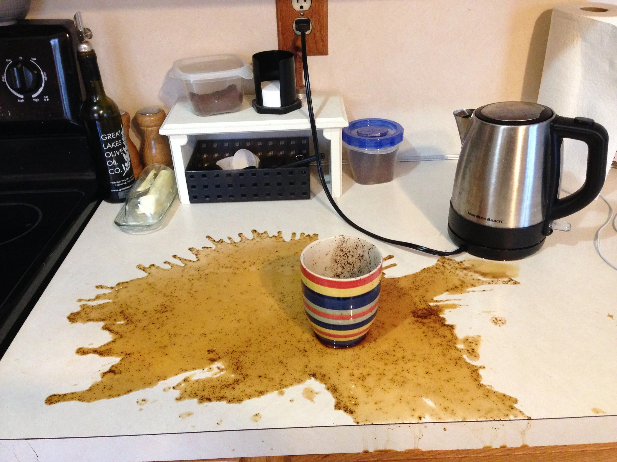 #nofilter! Josh tried making a cup of coffee with an Aeropress WITHOUT a filter. Yikes.