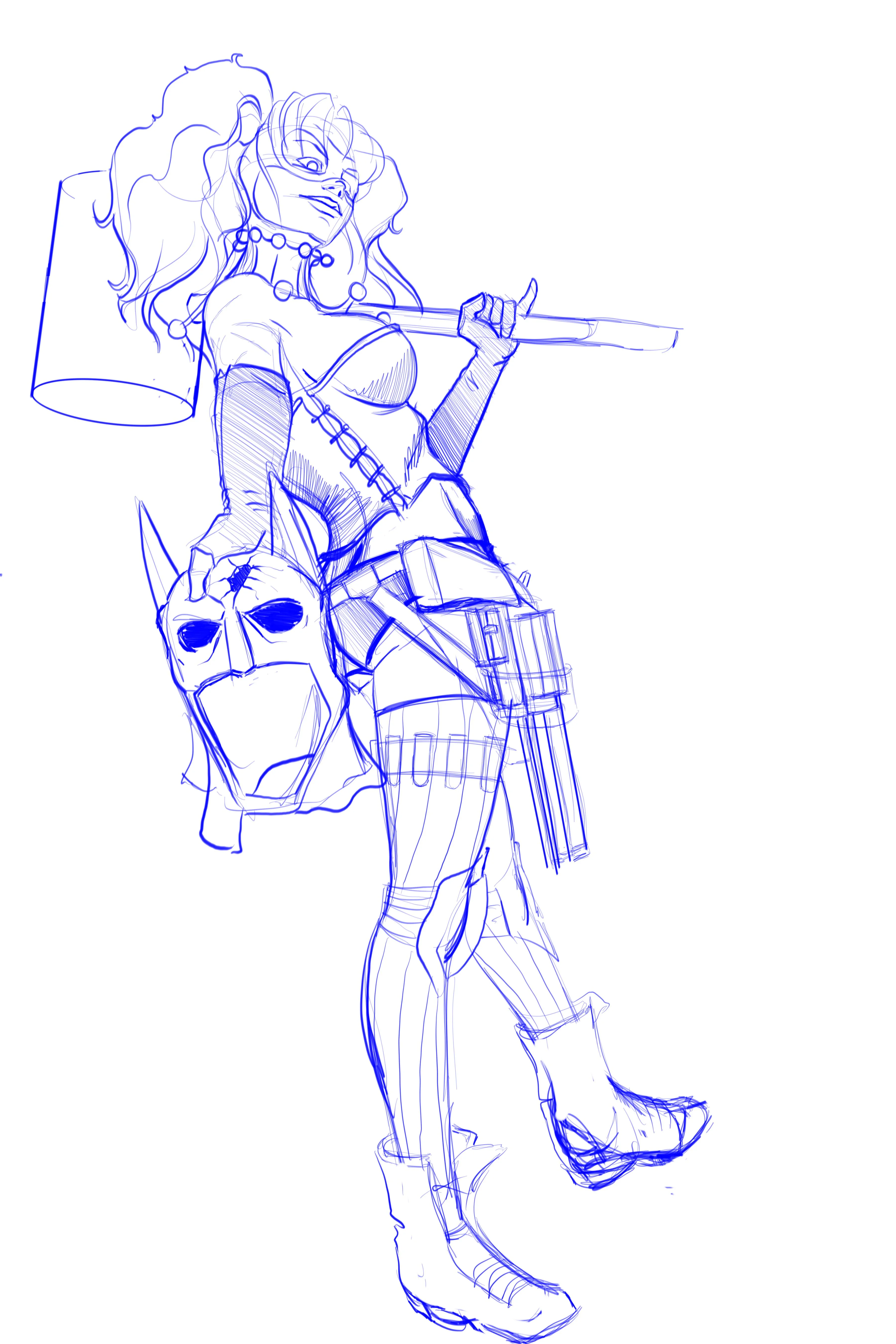 Harley Quinn Kills the Batman... rough sketch