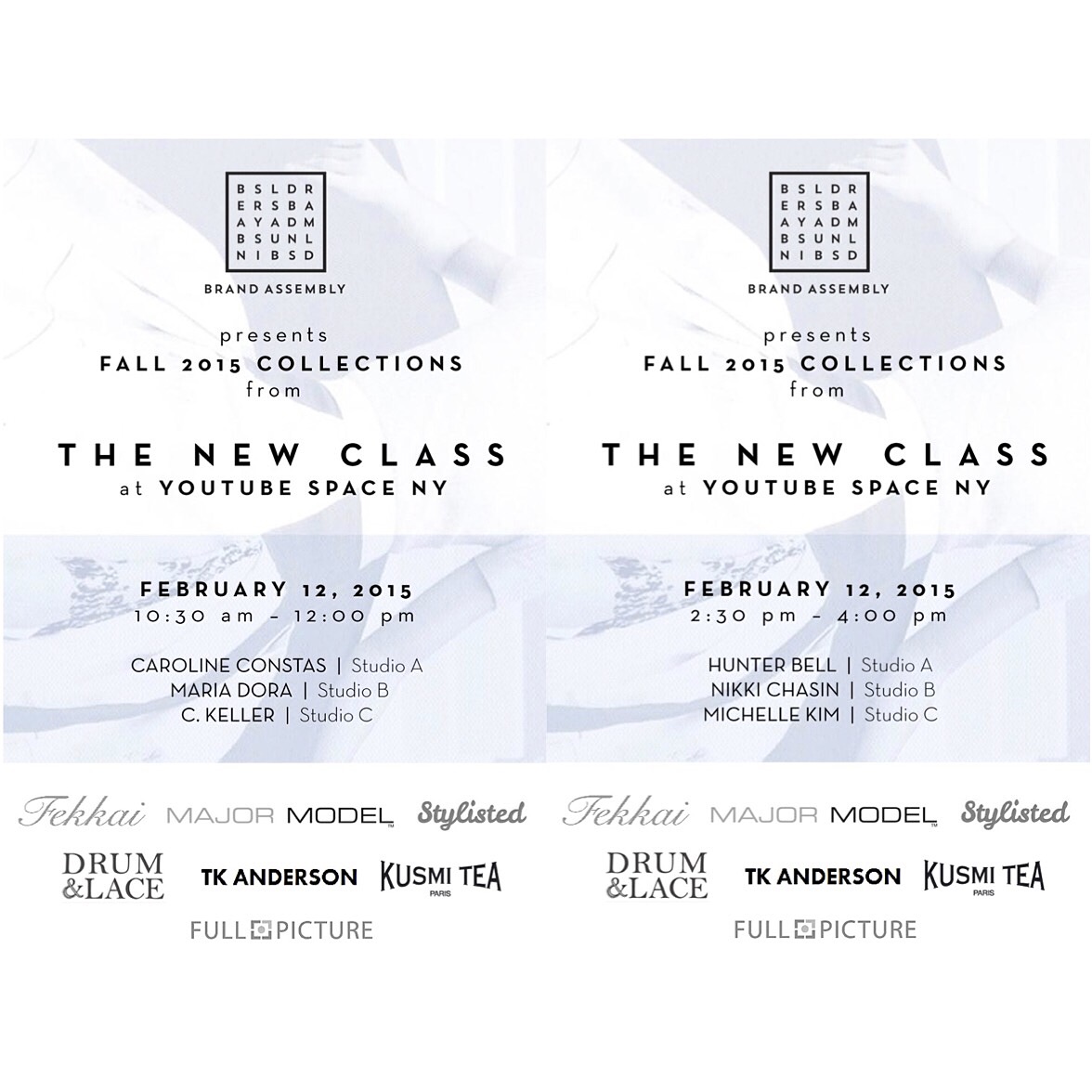 (Program Notes for "The New Class" event at YouTube Studios NY featuring emerging designers during NYFW Fall/Winter 2015 Collections)