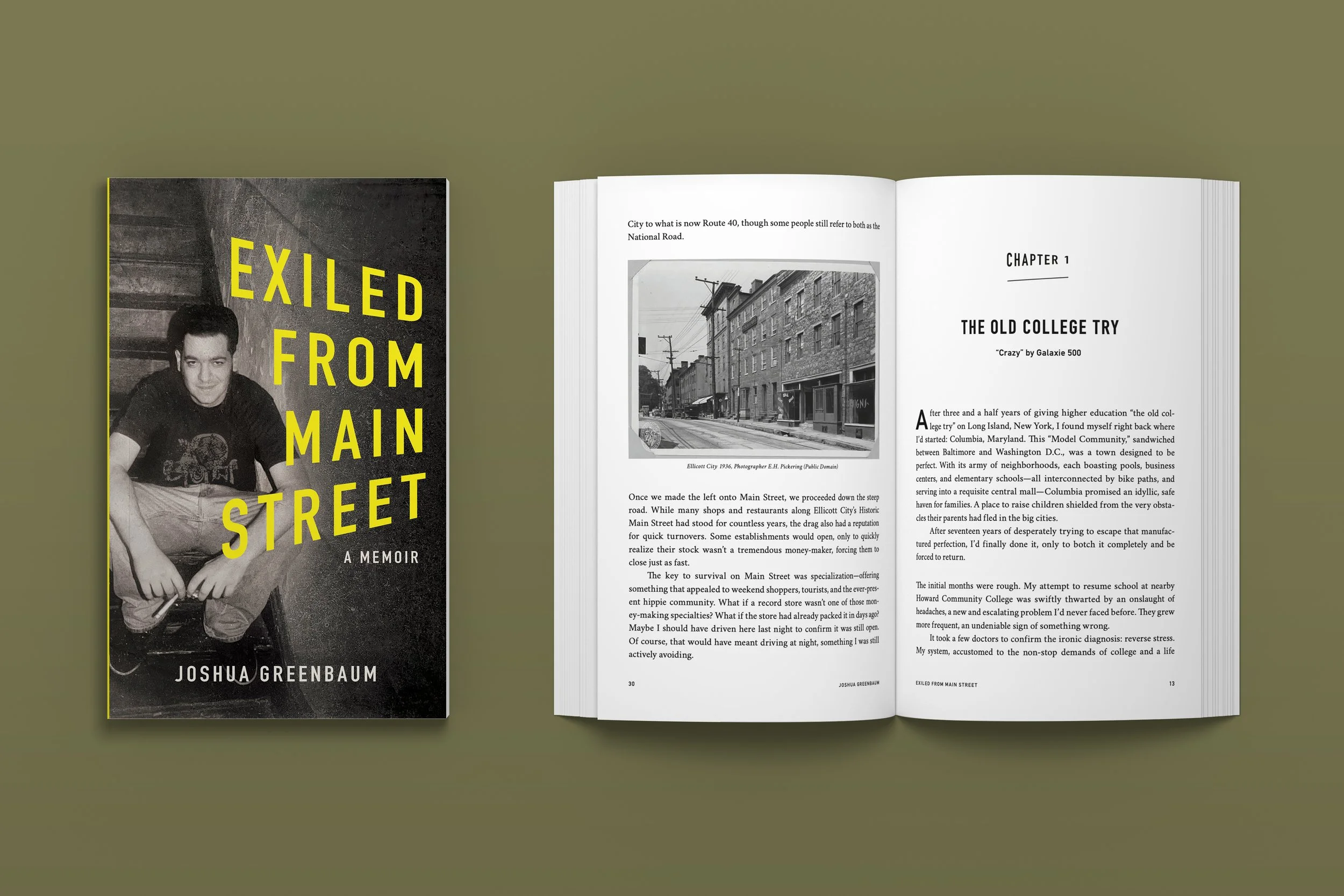 Exiled From Main Street — full book cover, interior book layout, and ebook design