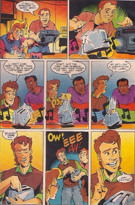 "The ole man-eating toaster bit!"
